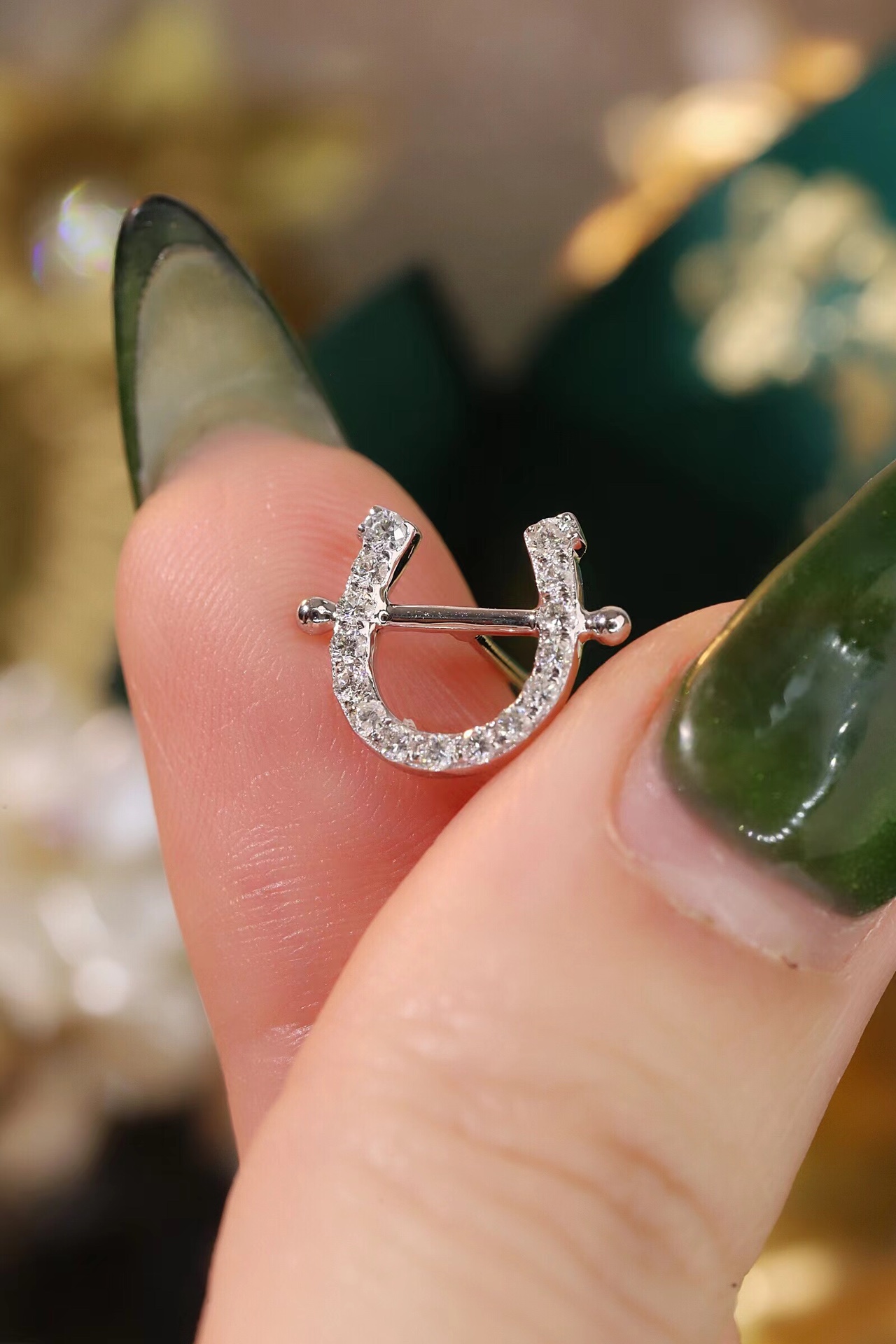 18k Gold Earrings Studded with a 0.46ct Natural Diamond