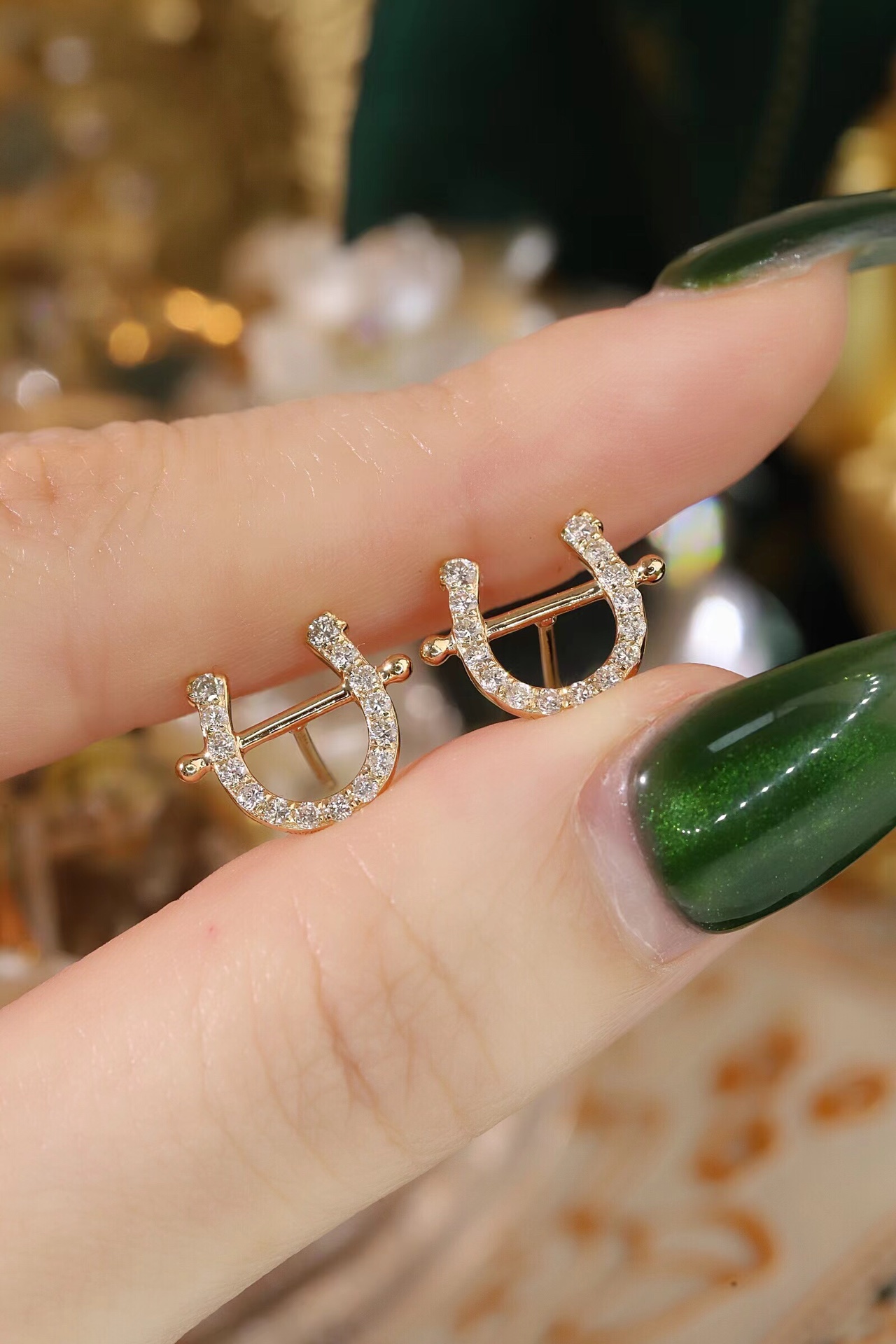 18k Gold Earrings Studded with a 0.46ct Natural Diamond
