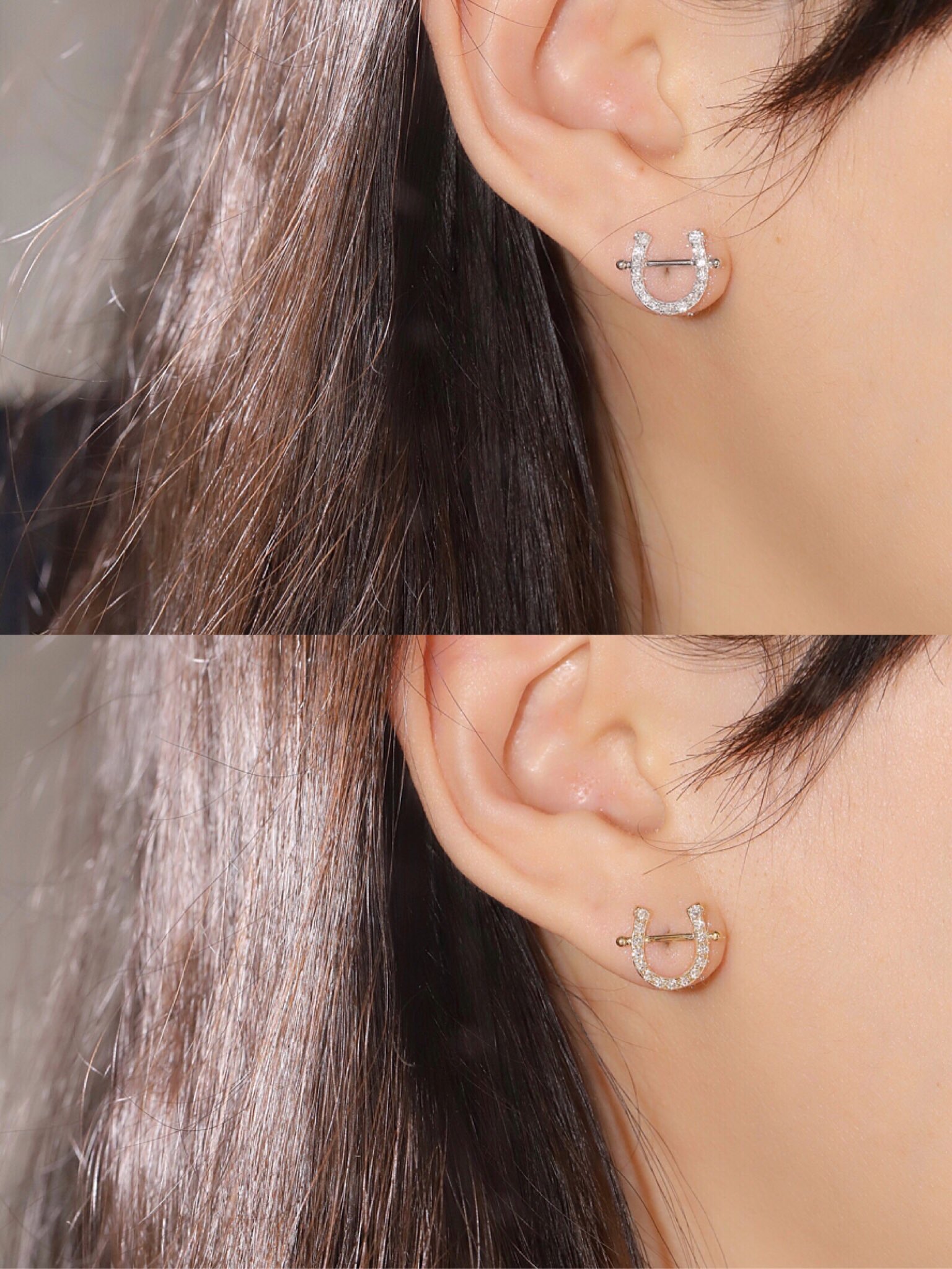 18k Gold Earrings Studded with a 0.46ct Natural Diamond