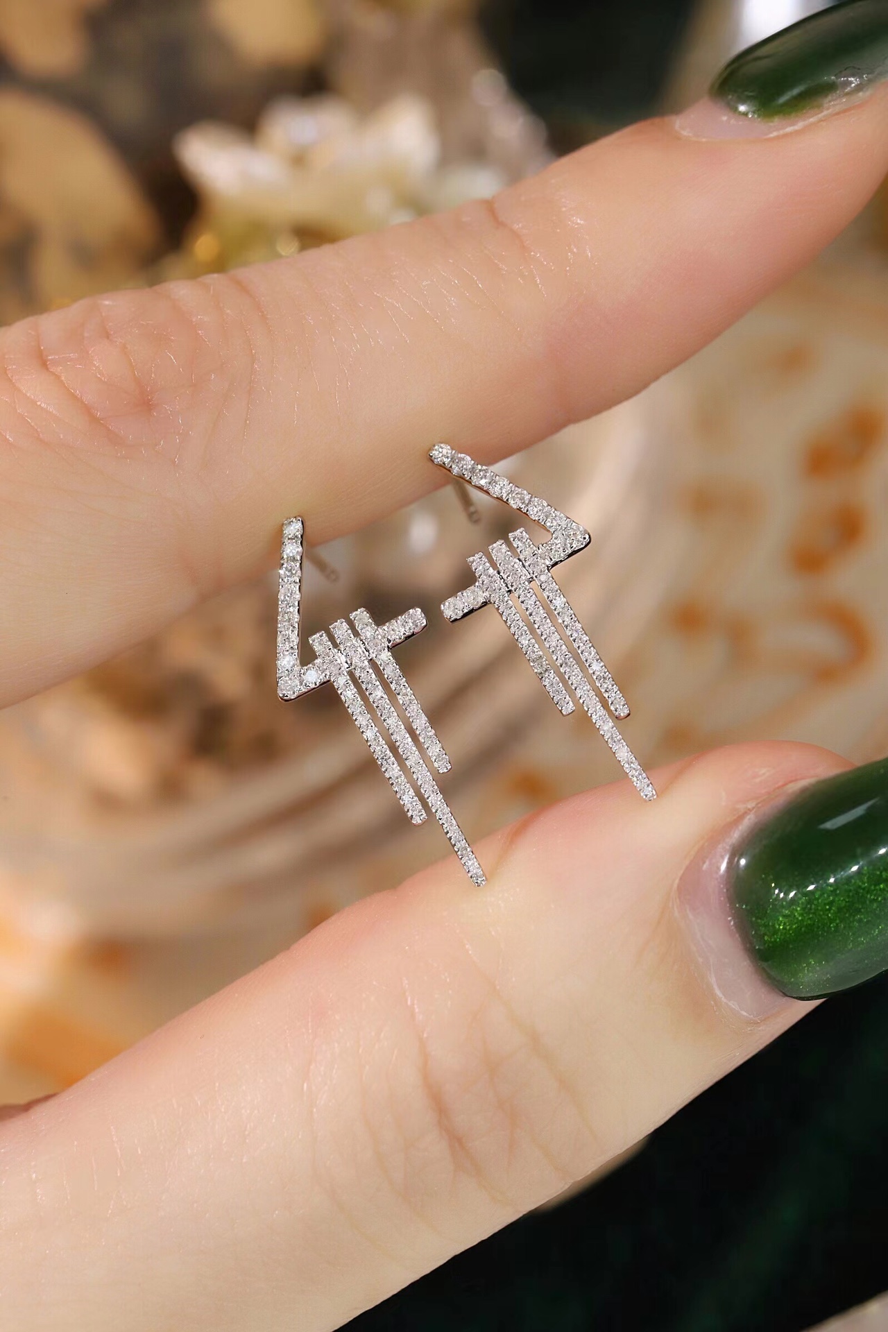 18k Gold Earrings Studded with 0.30ct Natural Diamond