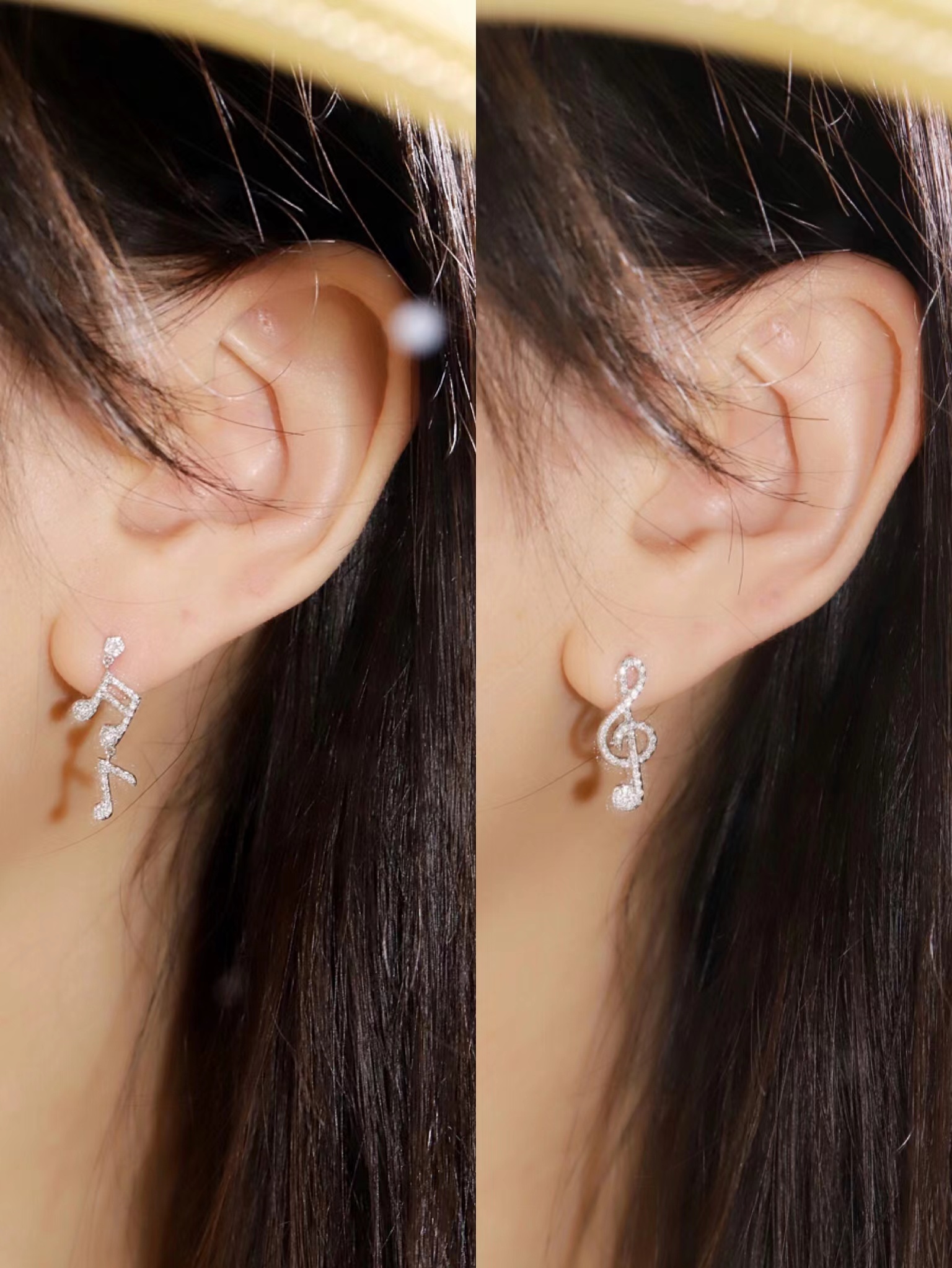 18k Gold Earrings Studded with 0.36ct Natural Diamond