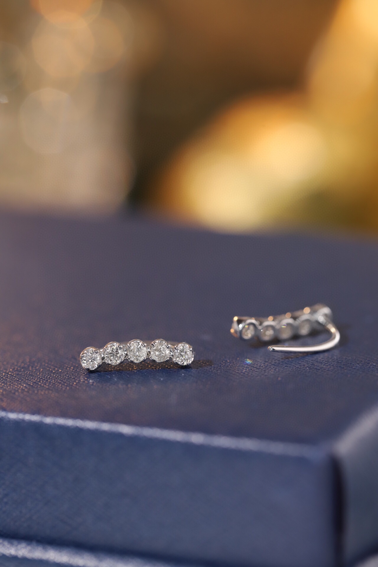 18k Gold Earrings Studded with 0.30ct Natural Diamond