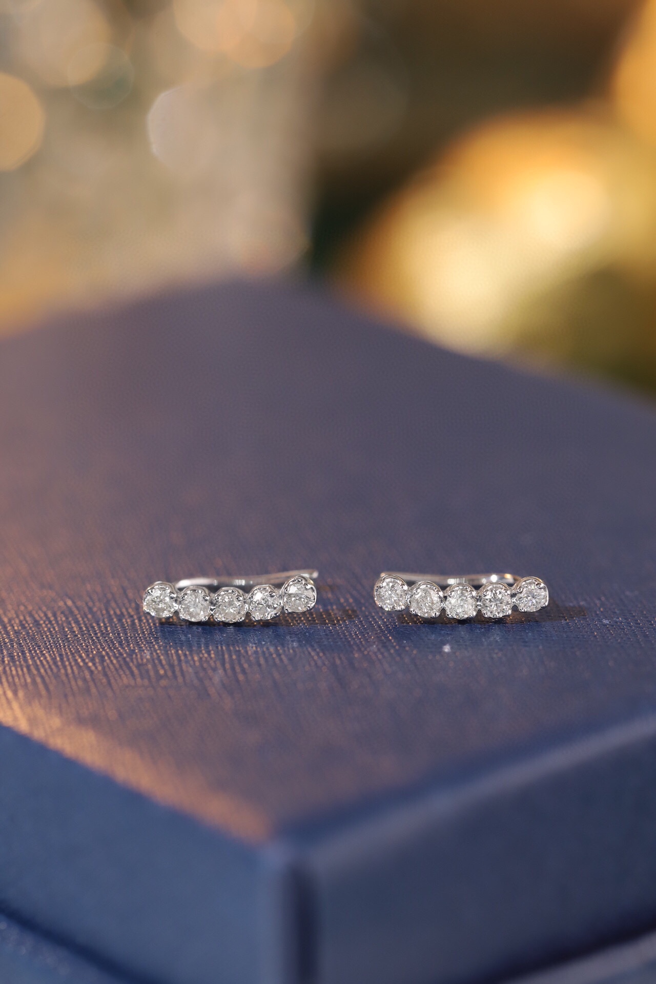 18k Gold Earrings Studded with 0.30ct Natural Diamond