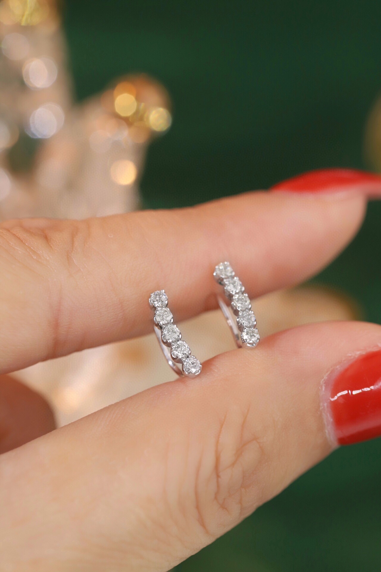 18k Gold Earrings Studded with 0.30ct Natural Diamond