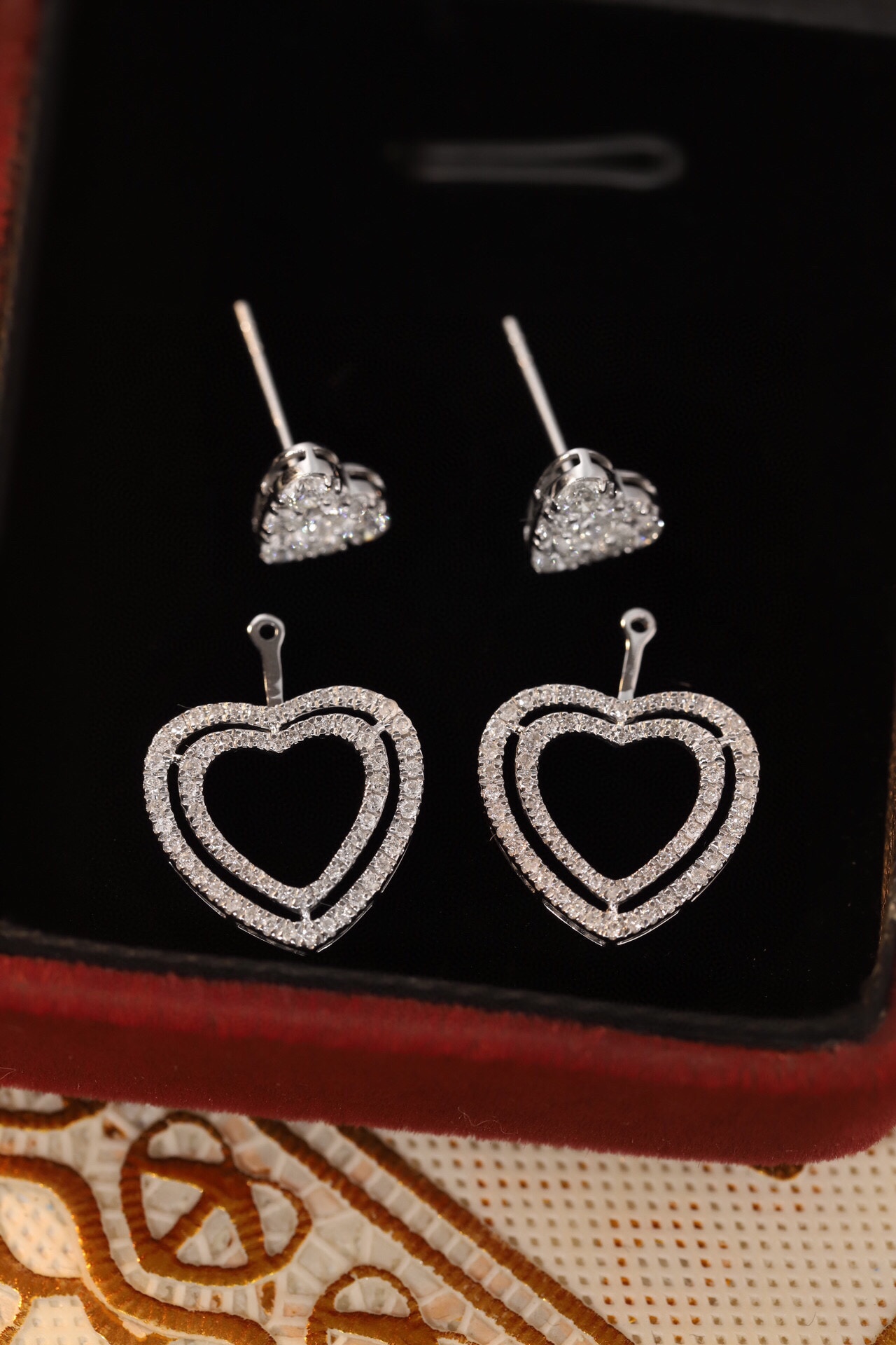 18k Gold Earrings with Three Wearing Styles, Inlaid with 1.00ct Natural Diamonds 
