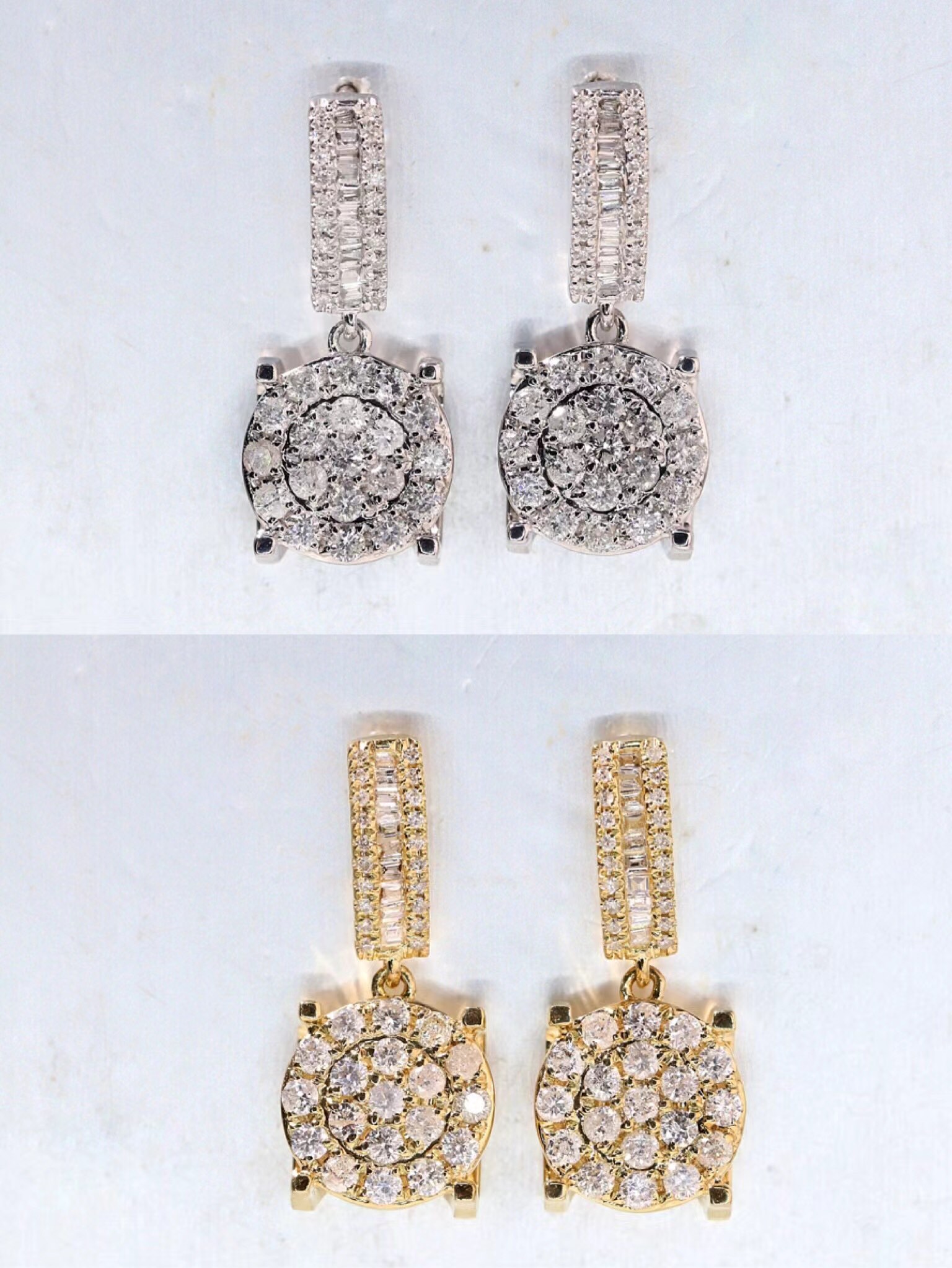 18k Gold Earrings Studded with 0.76ct Natural Diamond