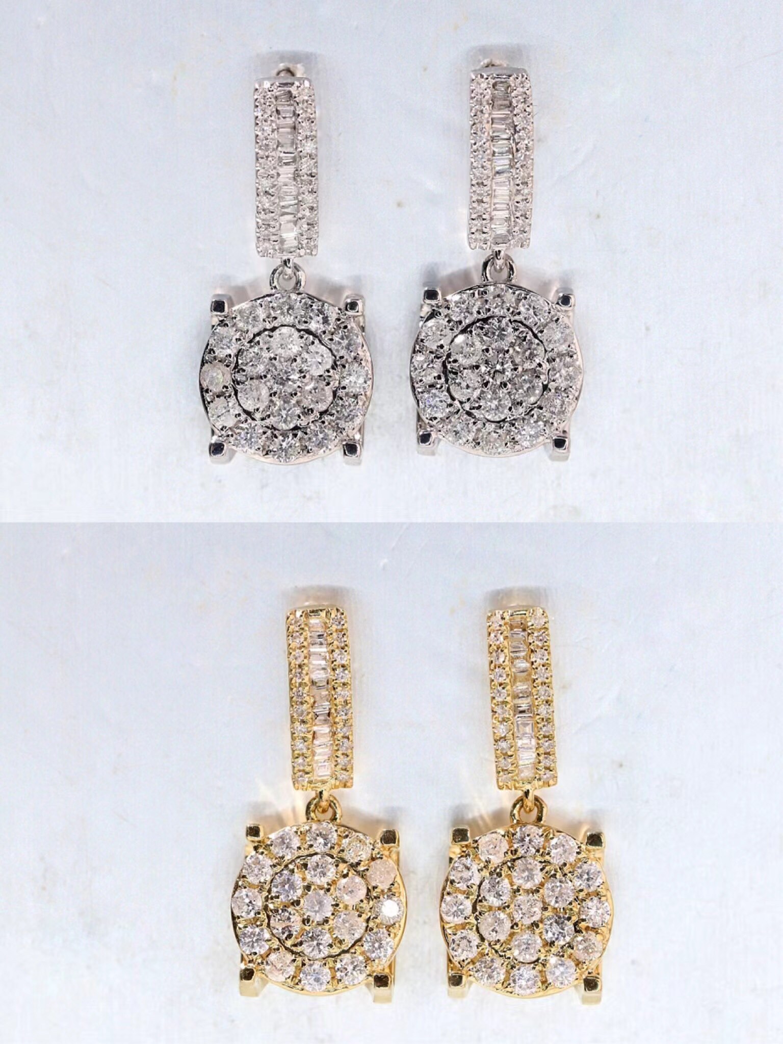18k Gold Earrings Studded with 0.76ct Natural Diamond