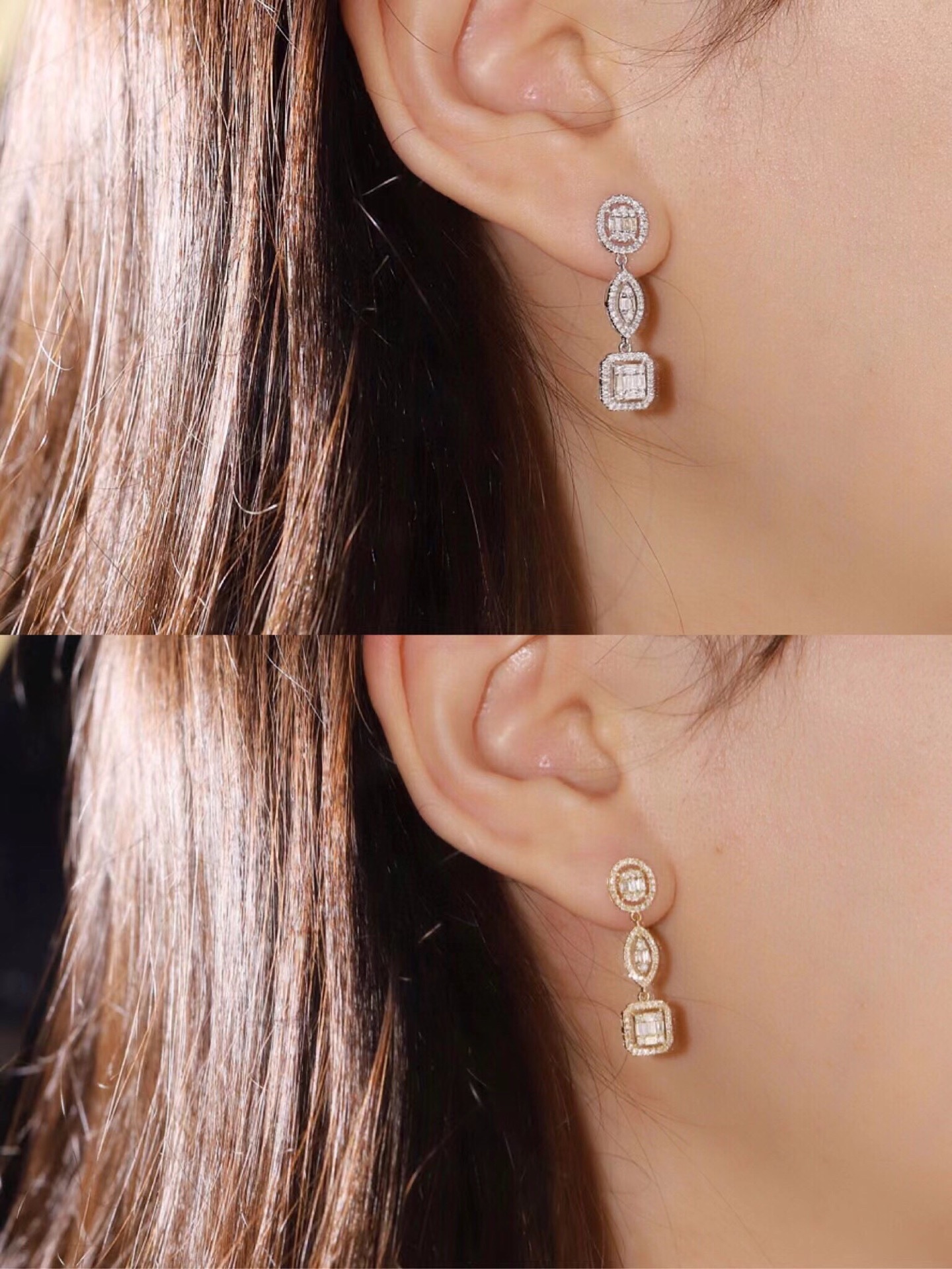 18k Gold Earrings Set with a 0.70ct Natural Diamond