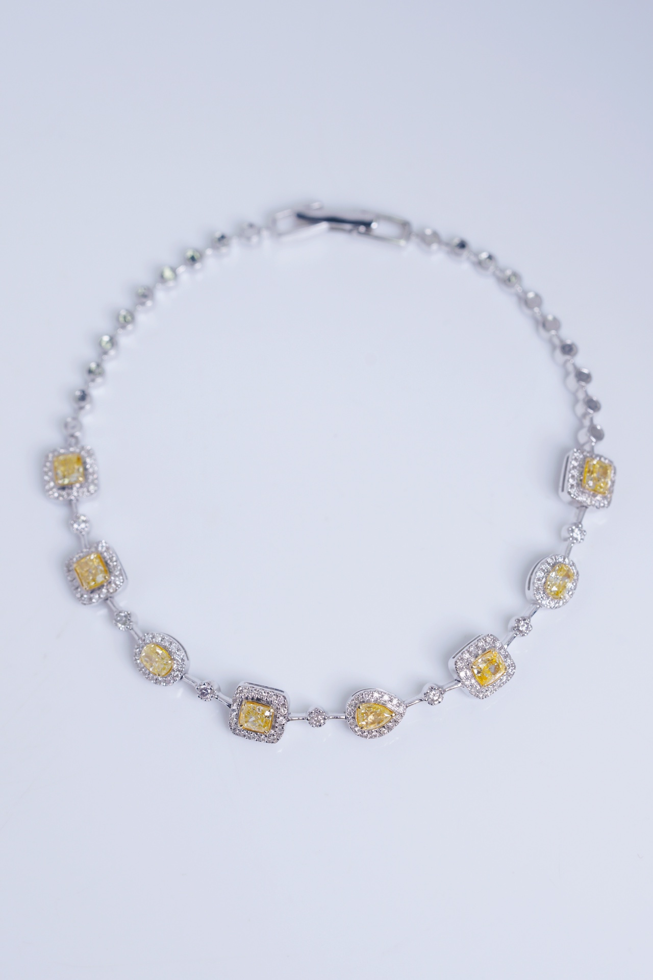 18k Gold Bracelet, Yellow Diamond Bracelet, Odd-Cut Diamonds, 1.65ct Yellow Diamond