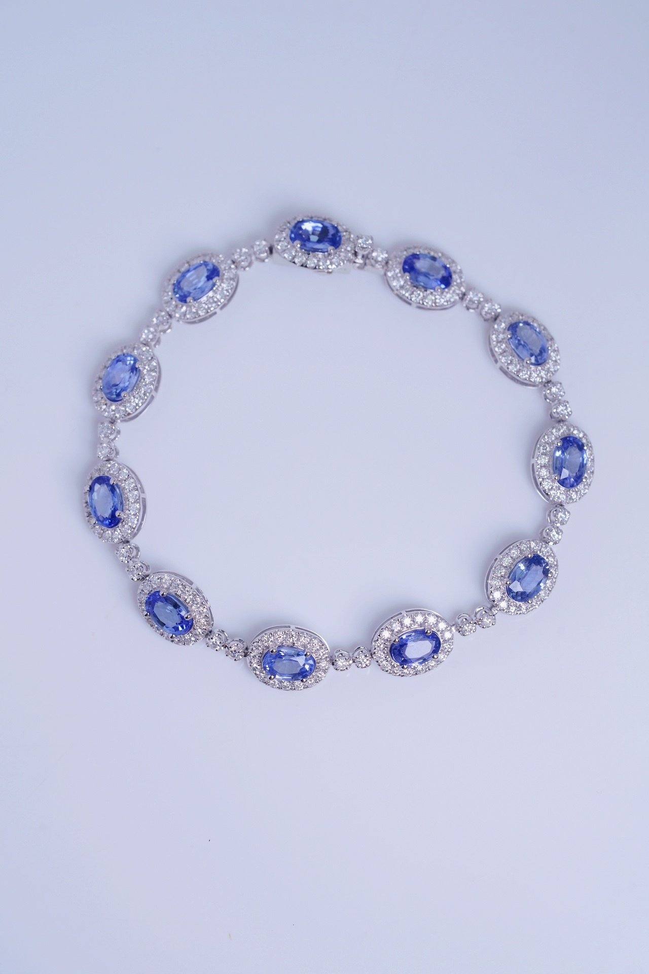 18k Gold Bracelet with Luxuriously Set Sapphires and Diamonds totaling  8.50ct