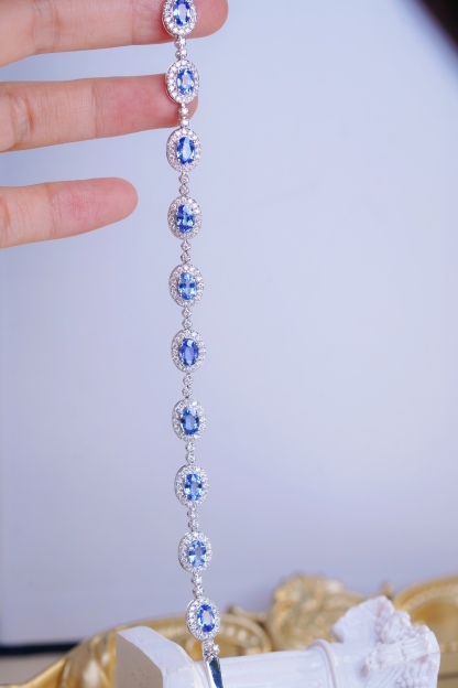 18k Gold Bracelet with Luxuriously Set Sapphires and Diamonds totaling  8.50ct