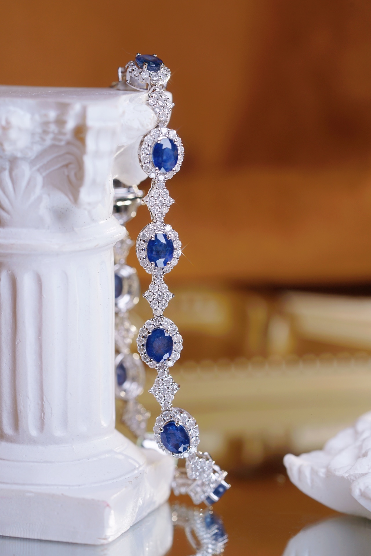 18k Gold Bracelet with Luxuriously Set Sapphires and Diamonds totaling 9.00ct