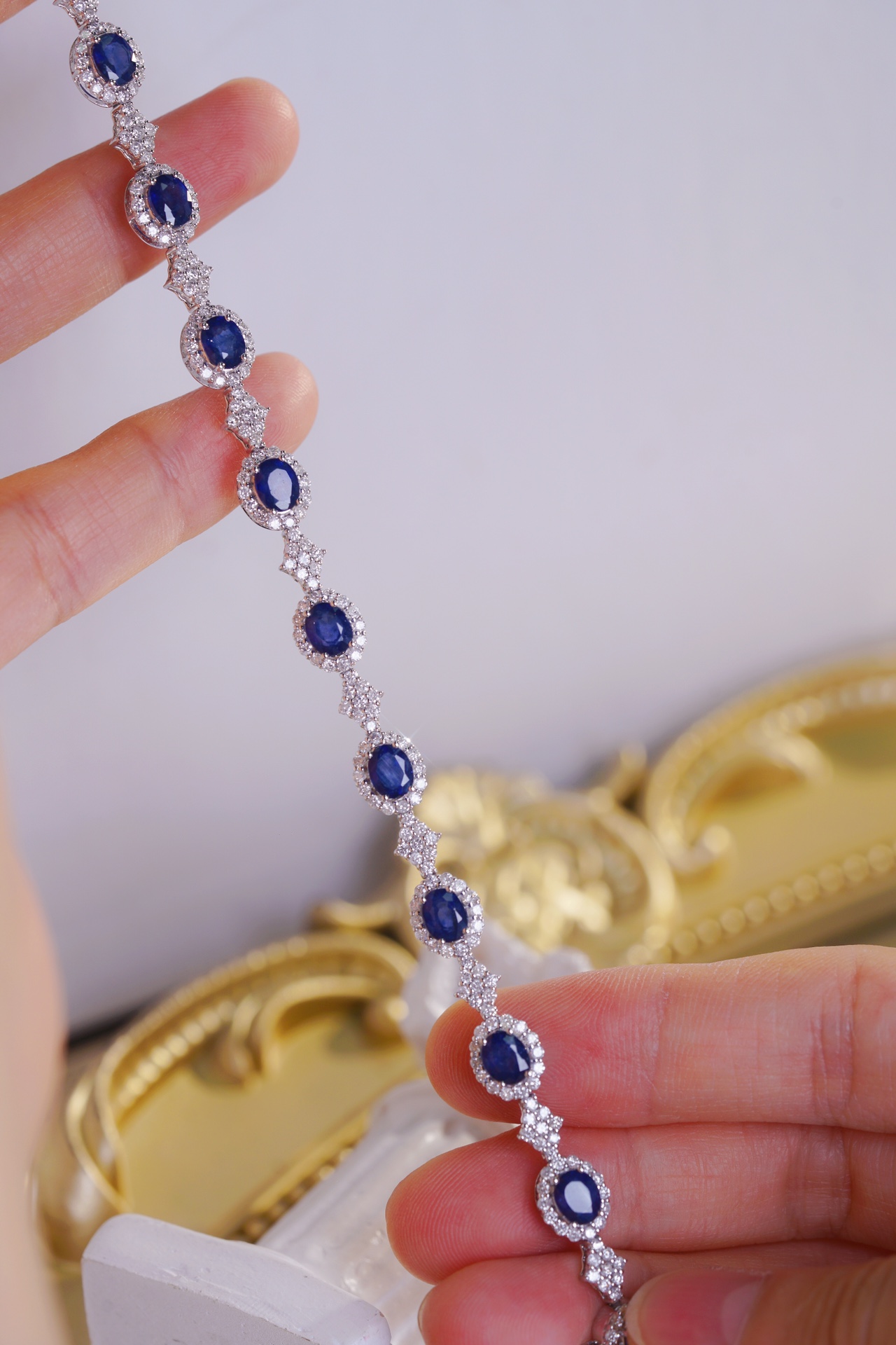 18k Gold Bracelet with Luxuriously Set Sapphires and Diamonds totaling 9.00ct