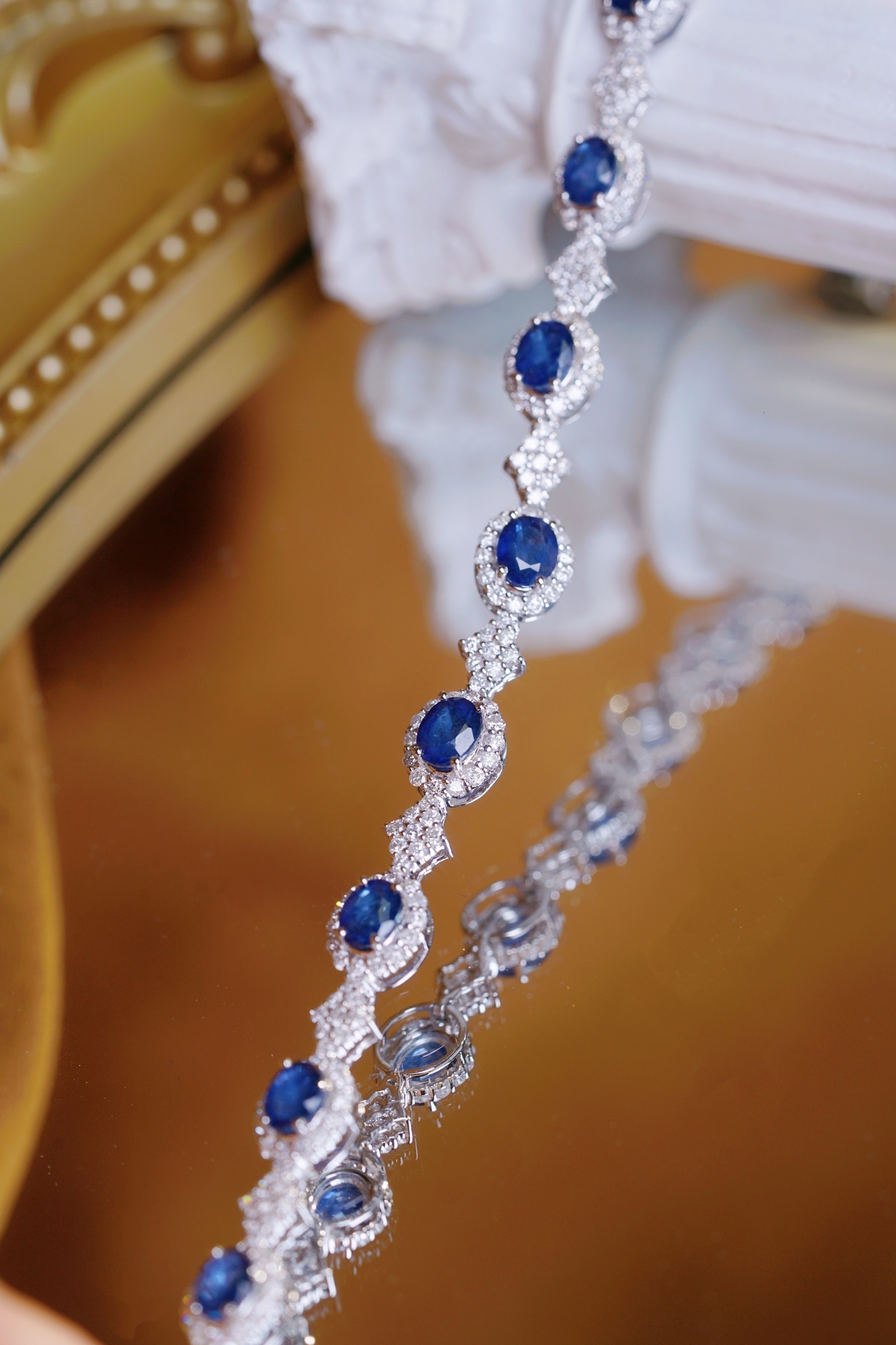 18k Gold Bracelet with Luxuriously Set Sapphires and Diamonds totaling 9.00ct