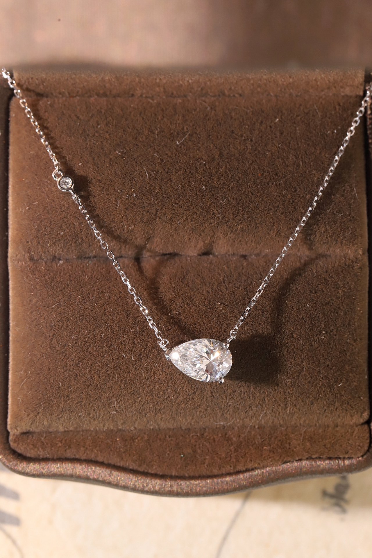 10k Gold Necklace with 1.10ct Laboratory-Grown Diamond in Teardrop Shape