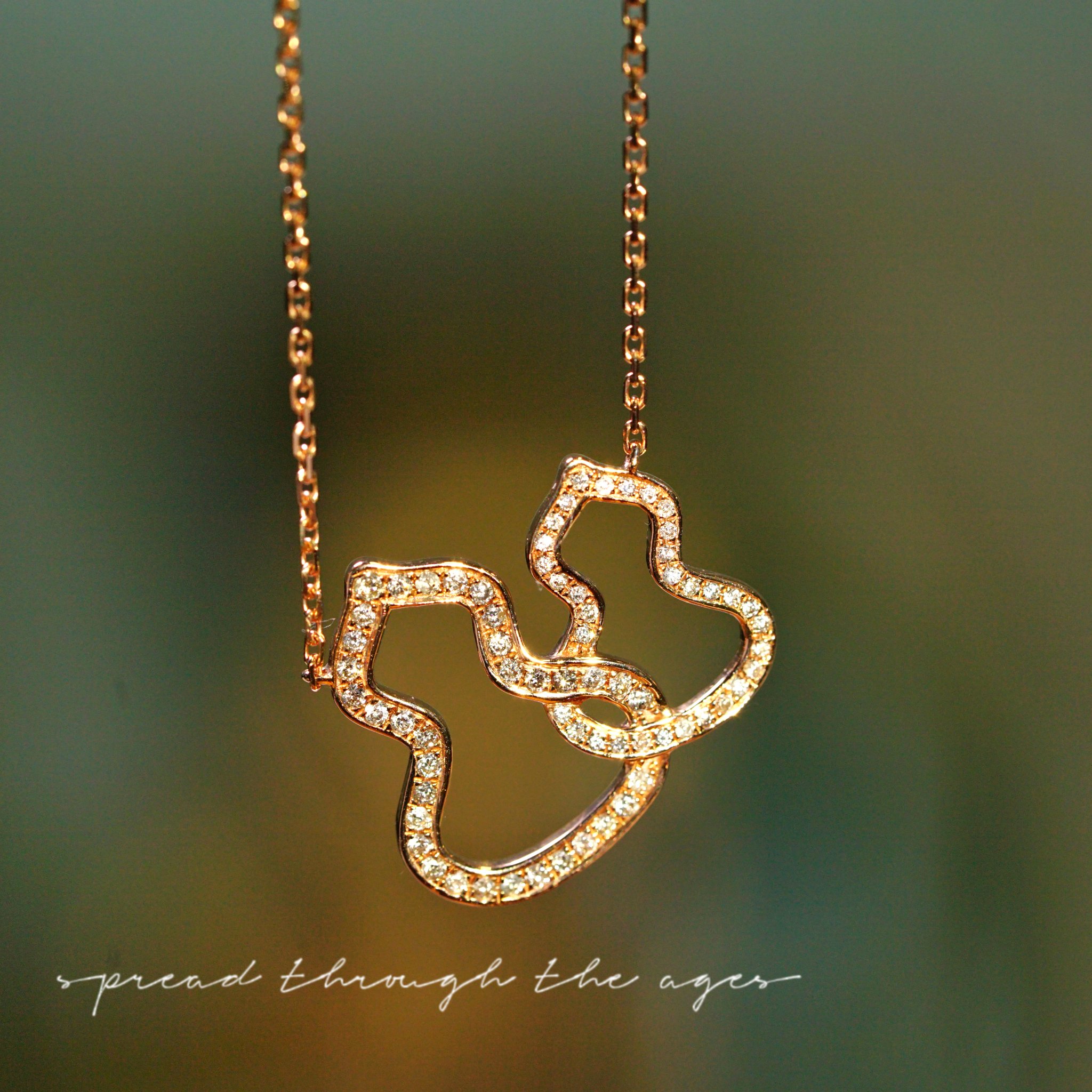 18k Gold Gourd Necklace Set with 0.30ct Natural Diamond