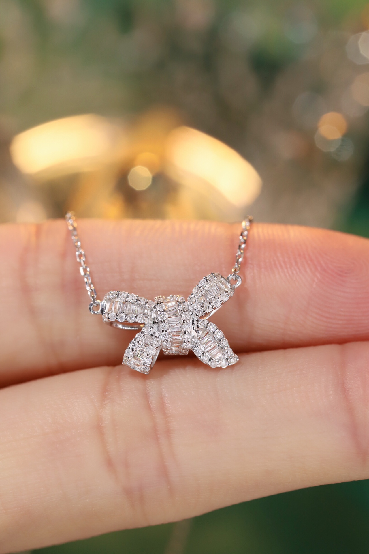 18k Gold Butterfly Necklace Set with 0.30ct Natural Diamond