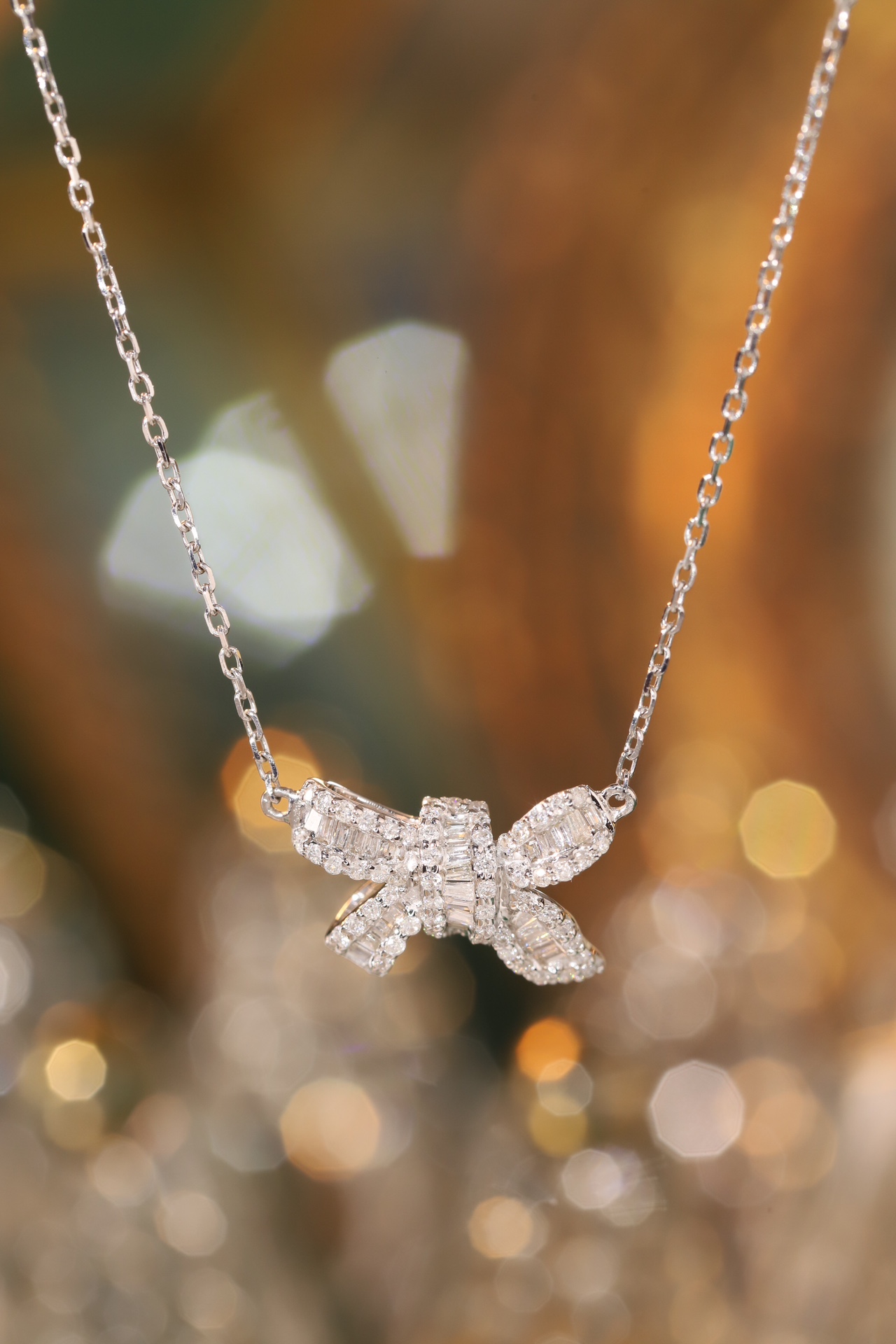 18k Gold Butterfly Necklace Set with 0.30ct Natural Diamond