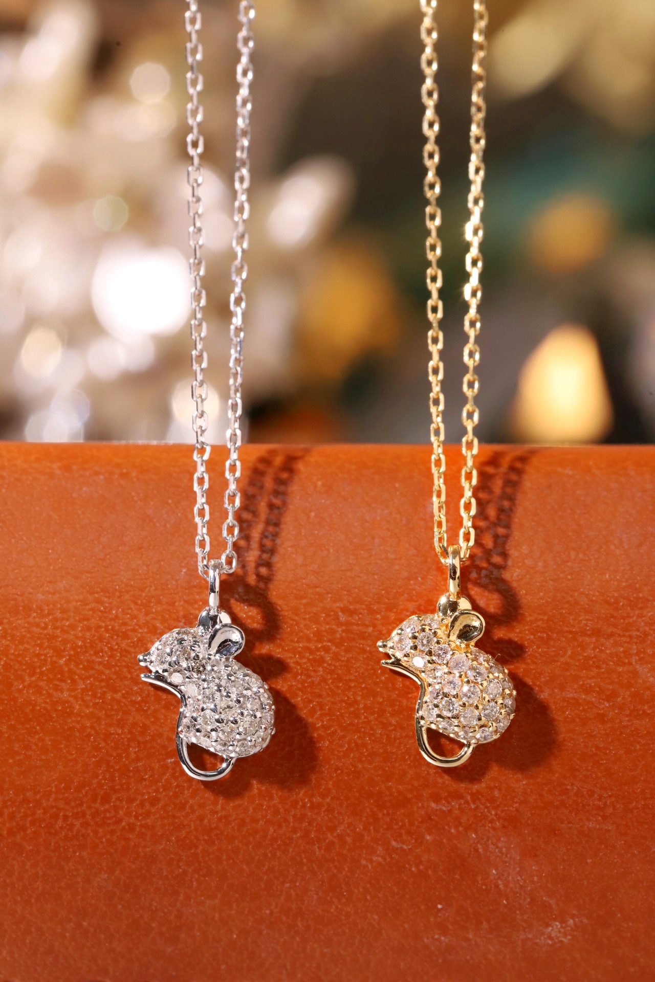 18k Gold Necklace, Chinese Cultural Elements Zodiac Series – Rat, Natural Diamond 0.15ct Chinese Zodiac