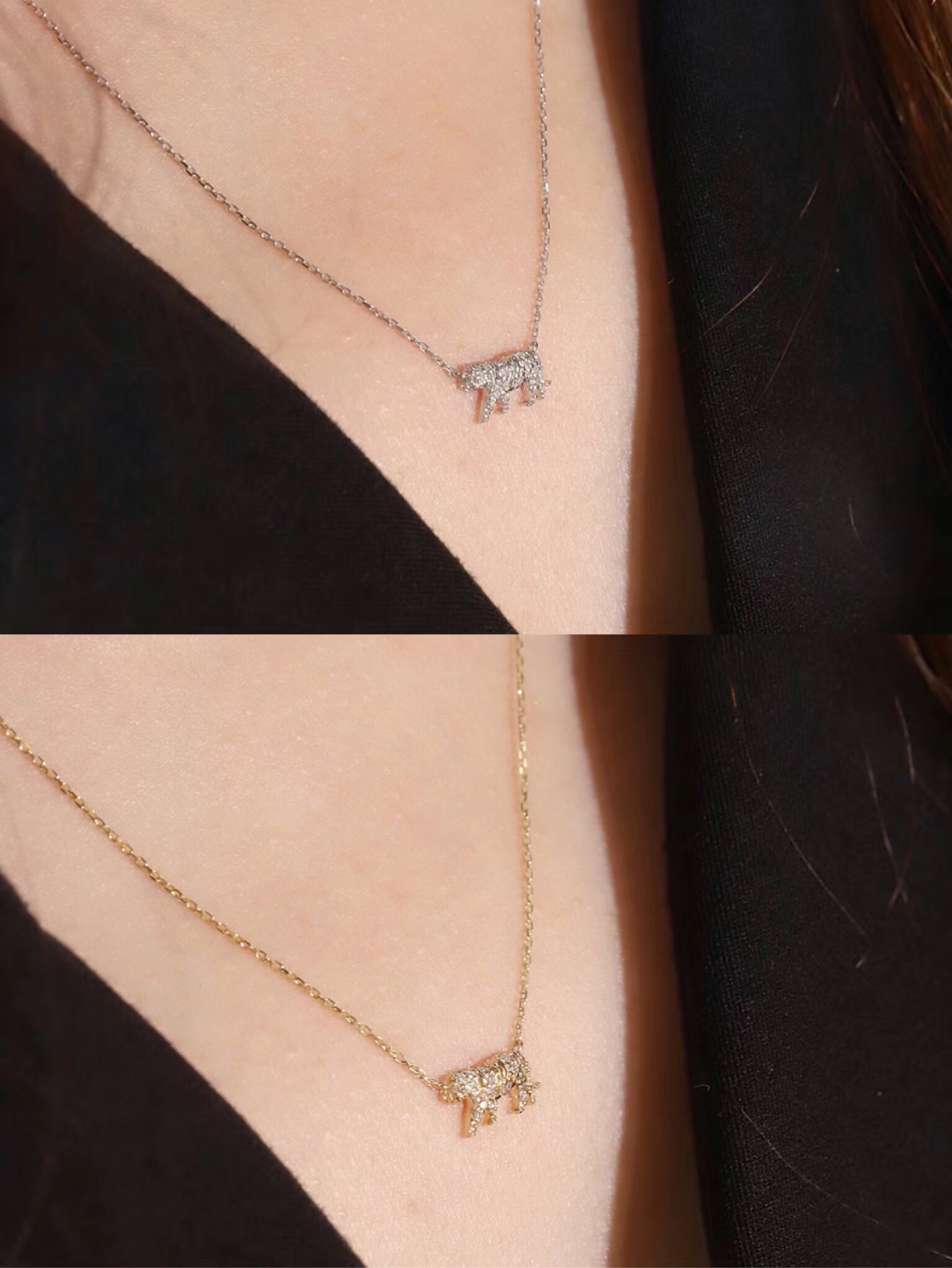 18k Gold Necklace, Chinese Cultural Elements Zodiac Series – Tiger, Natural Diamond 0.15ct Chinese Zodiac