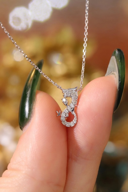 18k Gold Necklace, Chinese Cultural Elements Zodiac Series – Dragon, Natural Diamond 0.10ct Chinese Zodiac