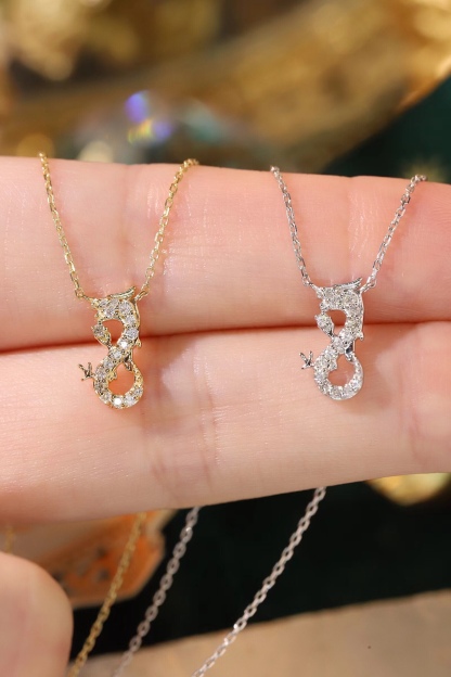 18k Gold Necklace, Chinese Cultural Elements Zodiac Series – Dragon, Natural Diamond 0.10ct Chinese Zodiac