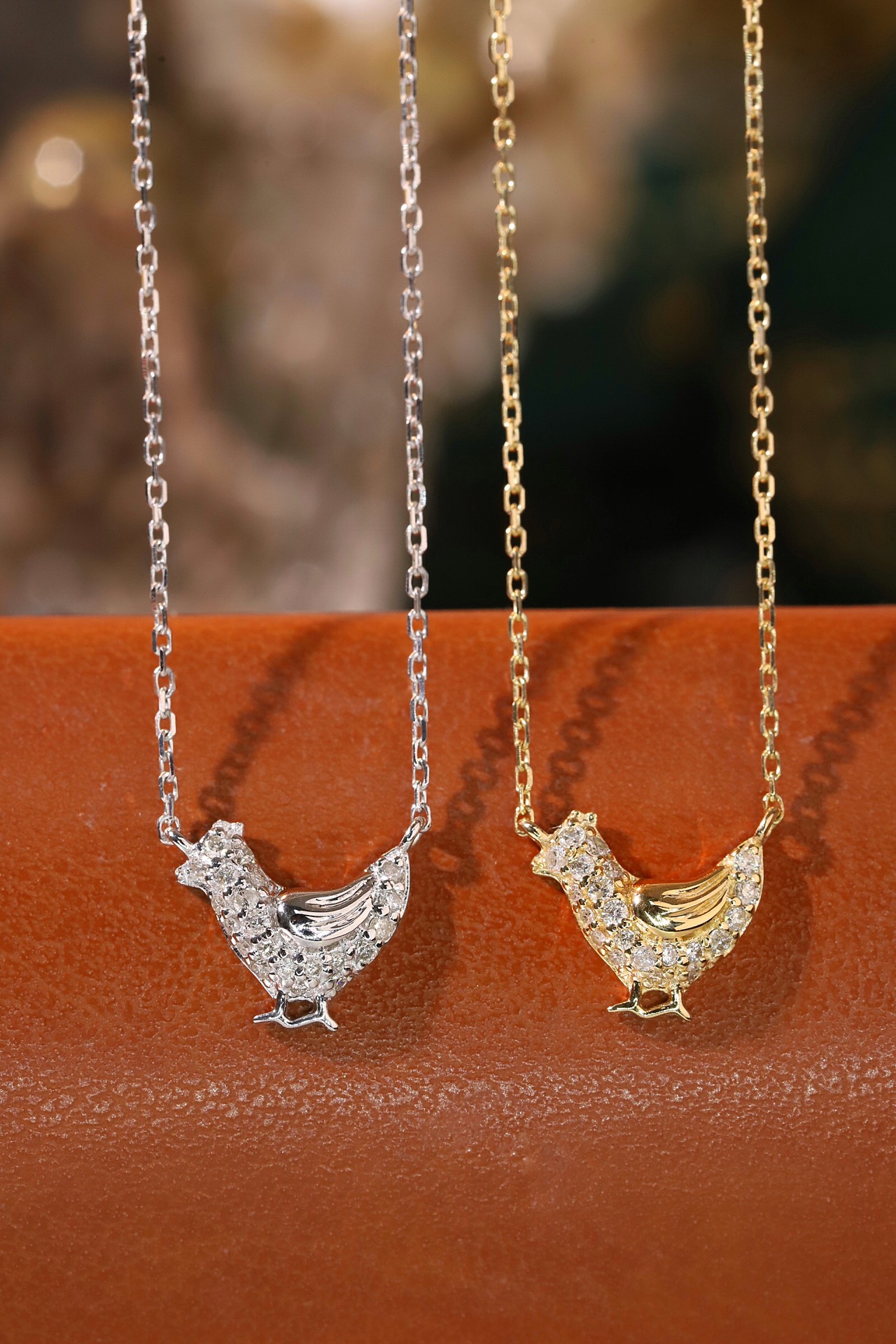 18k Gold Necklace, Chinese Cultural Elements Zodiac Series – Chick, Natural Diamond 0.10ct Chinese Zodiac