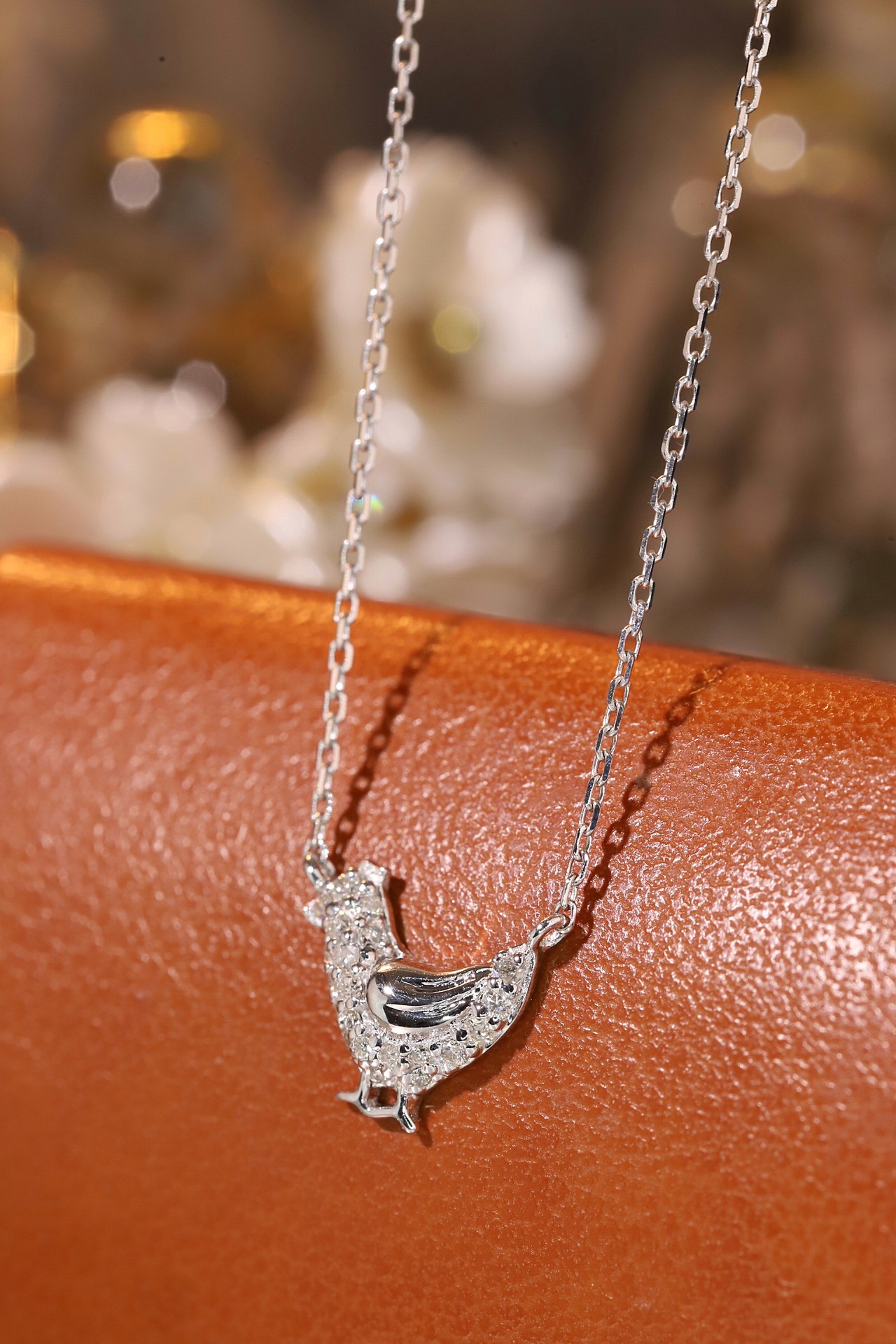 18k Gold Necklace, Chinese Cultural Elements Zodiac Series – Chick, Natural Diamond 0.10ct Chinese Zodiac