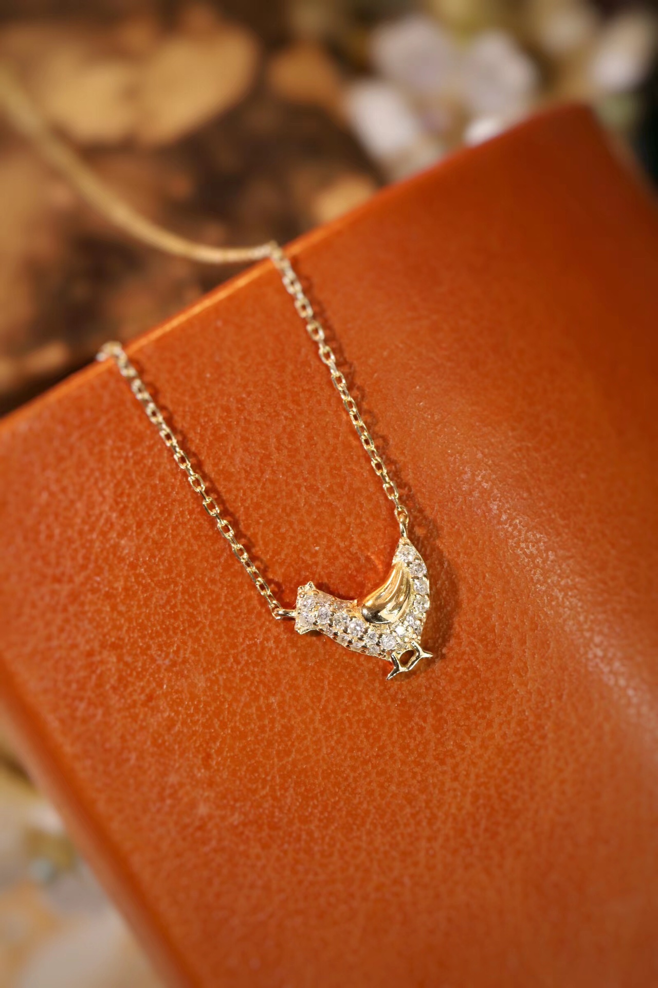 18k Gold Necklace, Chinese Cultural Elements Zodiac Series – Chick, Natural Diamond 0.10ct Chinese Zodiac