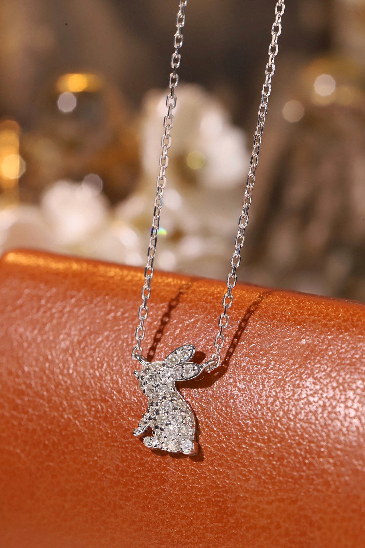 18k Gold Necklace, Chinese Cultural Elements Zodiac Series – Rabbit, Natural Diamond 0.10ct Chinese Zodiac