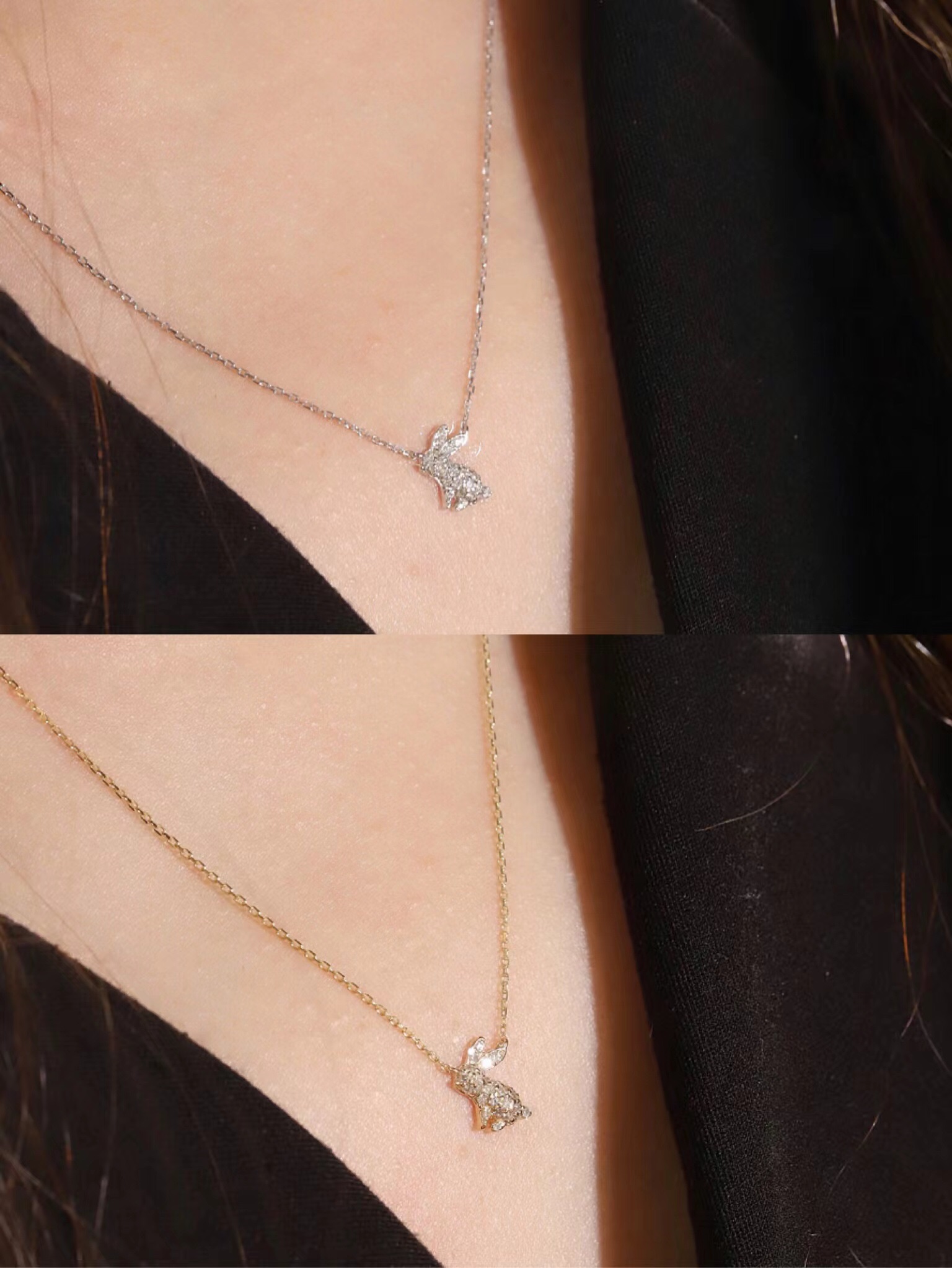 18k Gold Necklace, Chinese Cultural Elements Zodiac Series – Rabbit, Natural Diamond 0.10ct Chinese Zodiac
