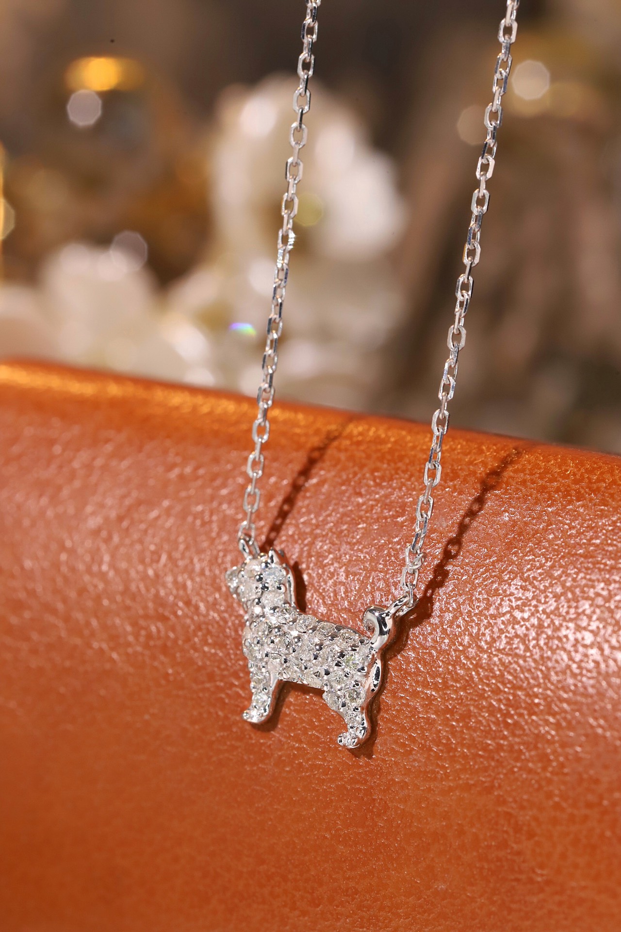 18k Gold Necklace, Chinese Cultural Elements Zodiac Series – Dog, Natural Diamond 0.16ct Chinese Zodiac