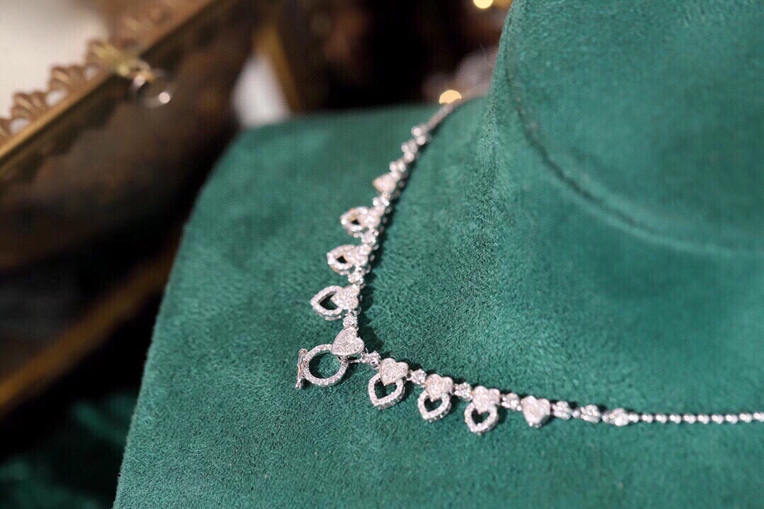 18k Gold Necklace, Luxury Semi-Circle Diamond Necklace with 0.75ct Natural Diamonds