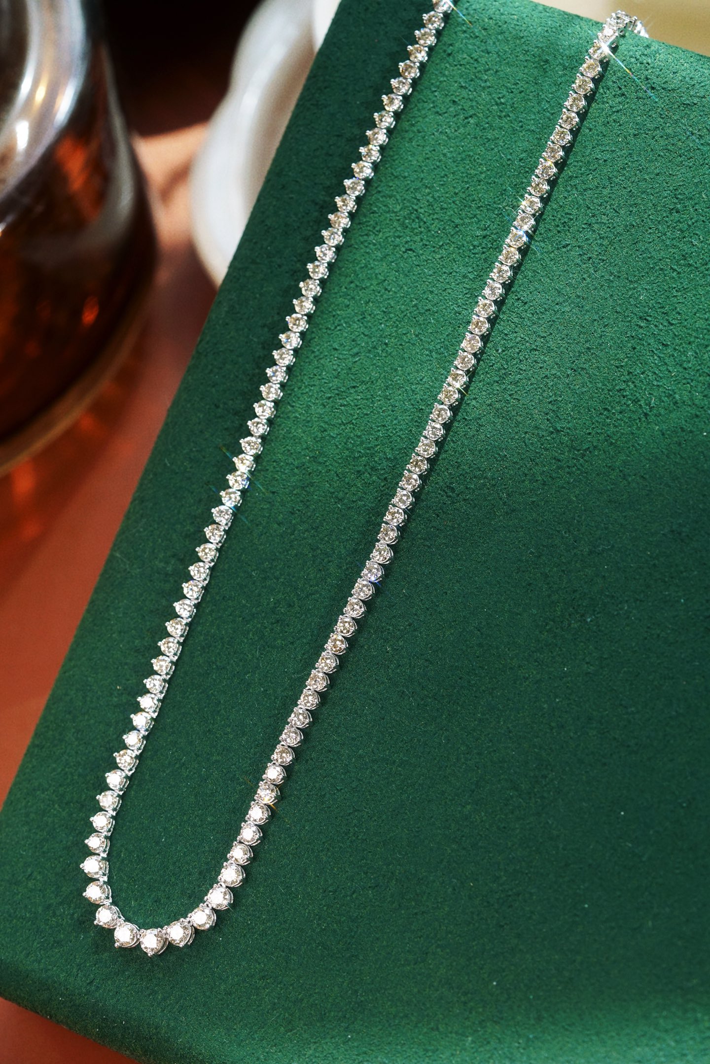 18k Gold Necklace with Luxury Diamond-Set Evening Gown Chain; Natural Diamonds totaling 12ct