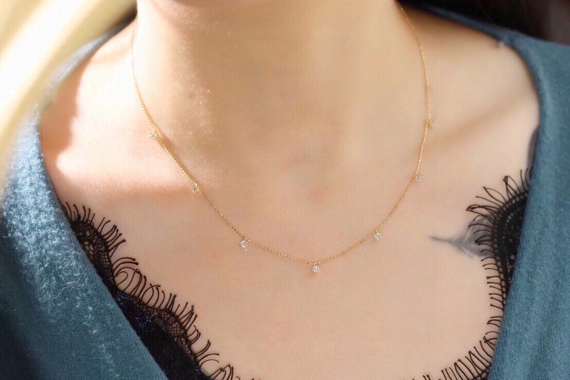 18k Gold Necklace with 0.60ct Natural Diamond