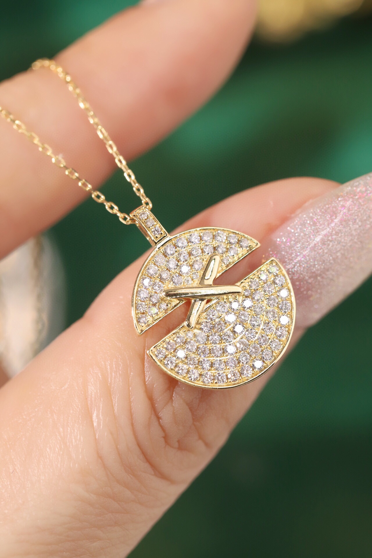 18k Gold Necklace with 0.55ct Natural Diamond