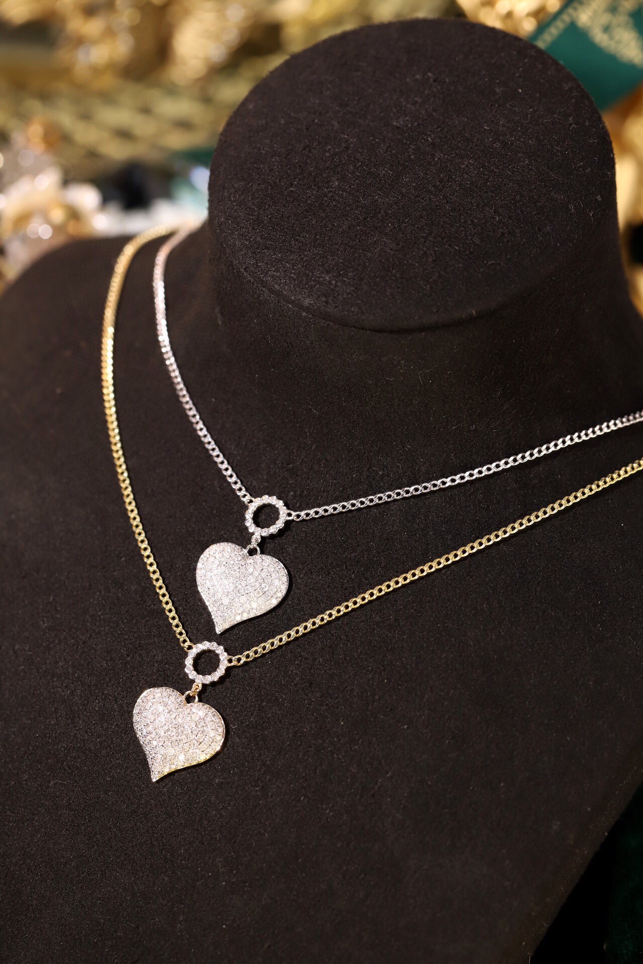 18k Gold Necklace, Heart Shape Design, 1ct Natural Diamond