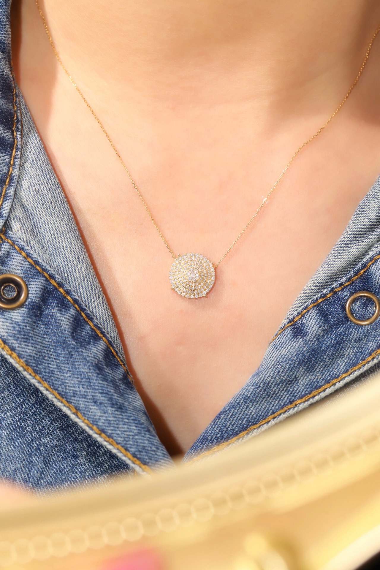 18k Gold Necklace with 0.50ct Natural Diamond