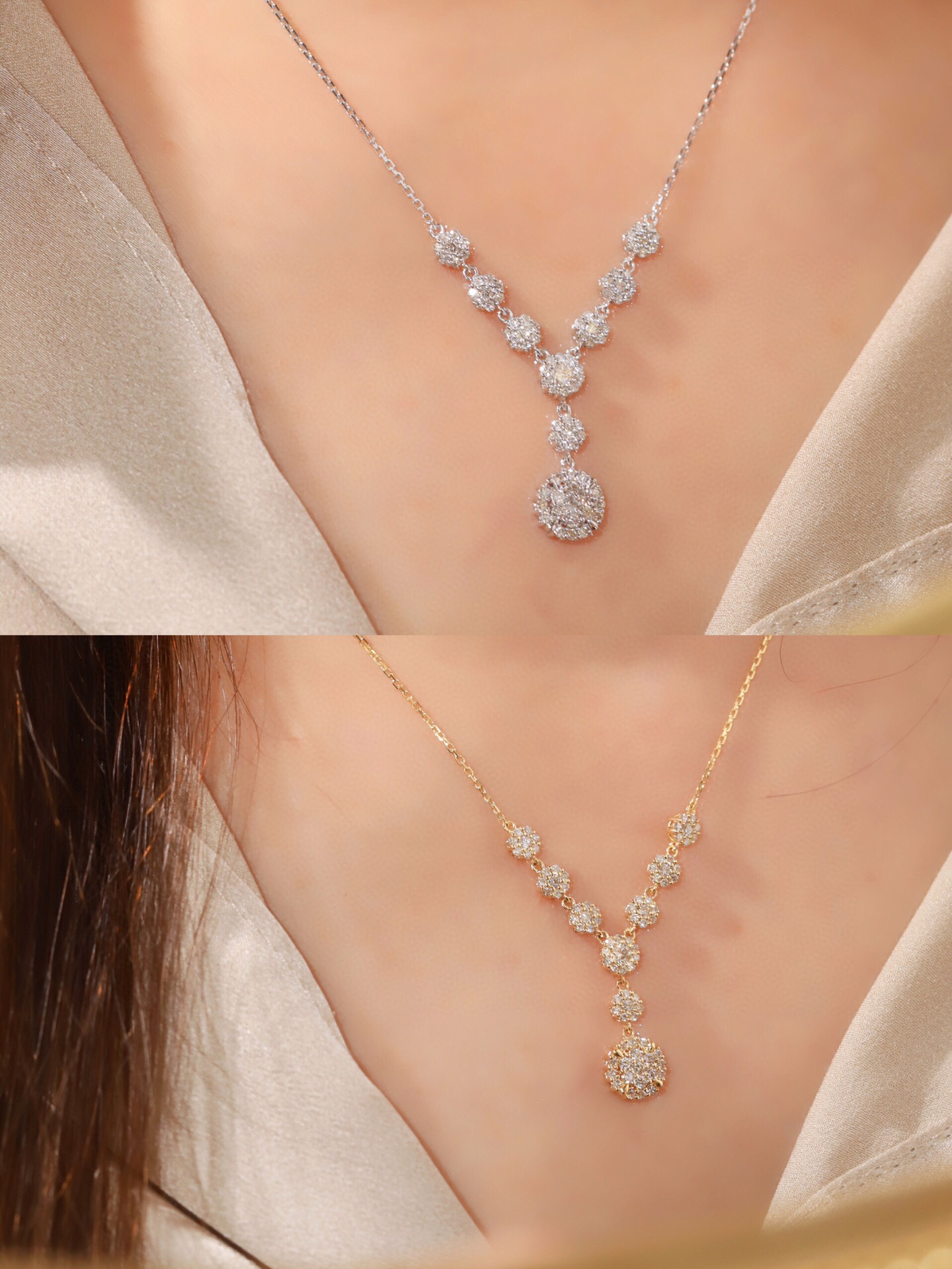 18k Gold Necklace with 1.10ct Natural Diamond