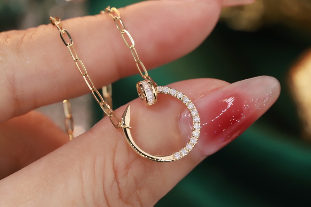 18k Gold Diamond Necklace with Prong Setting, Natural Diamond 0.18ct
