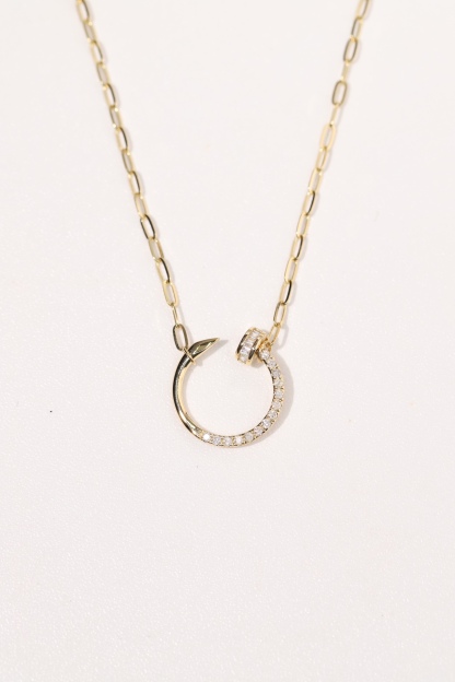 18k Gold Diamond Necklace with Prong Setting, Natural Diamond 0.18ct