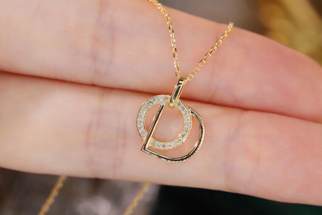 18k Gold Diamond Necklace with 0.08ct Natural Diamond