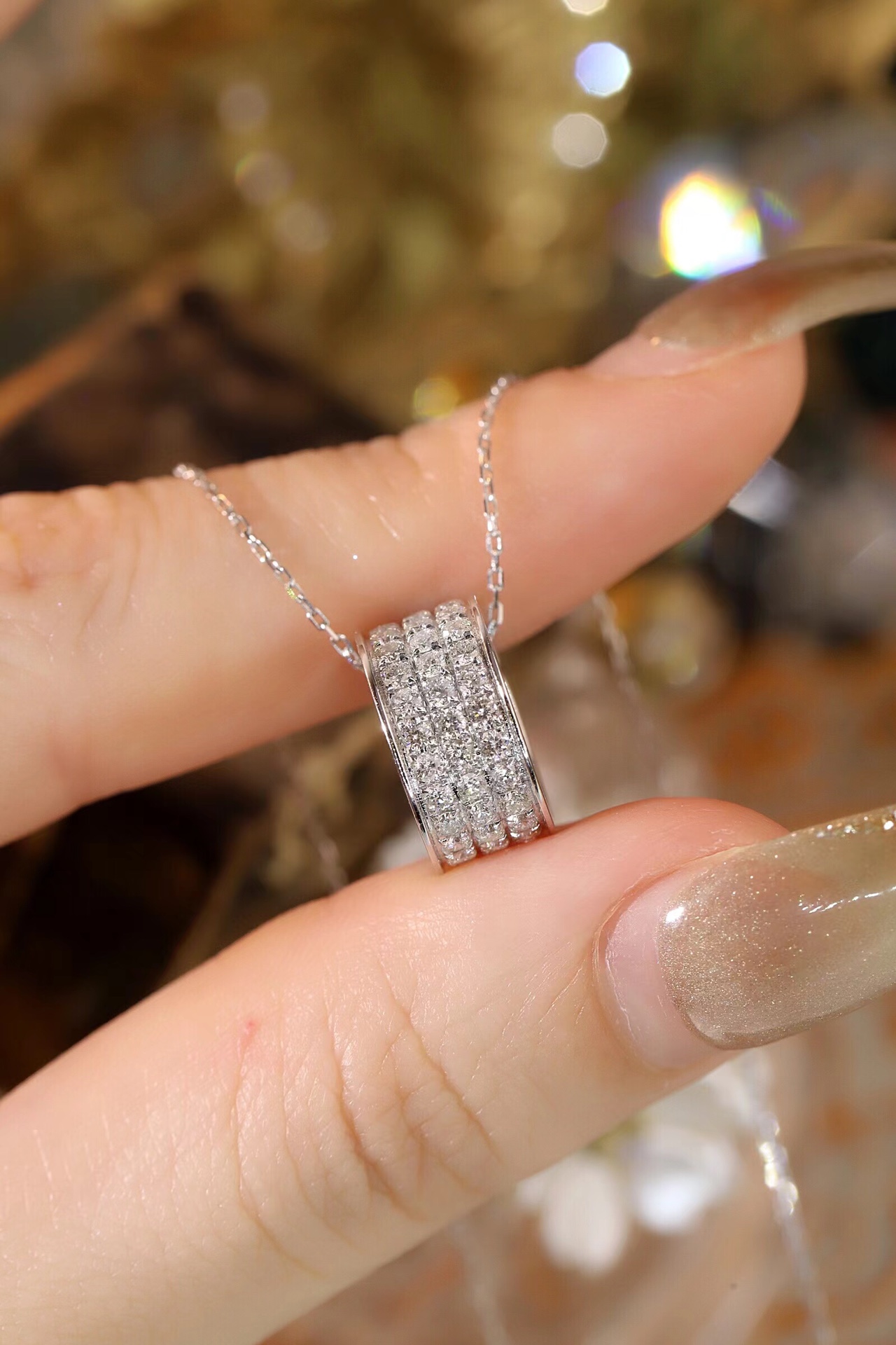 18k Gold Diamond Necklace with Star Design, Natural Diamond 1.10ct