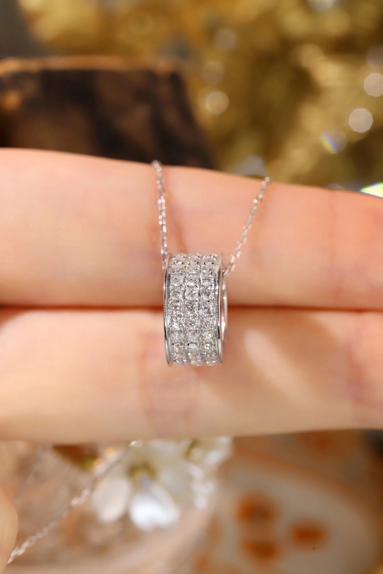 18k Gold Diamond Necklace with Star Design, Natural Diamond 1.10ct