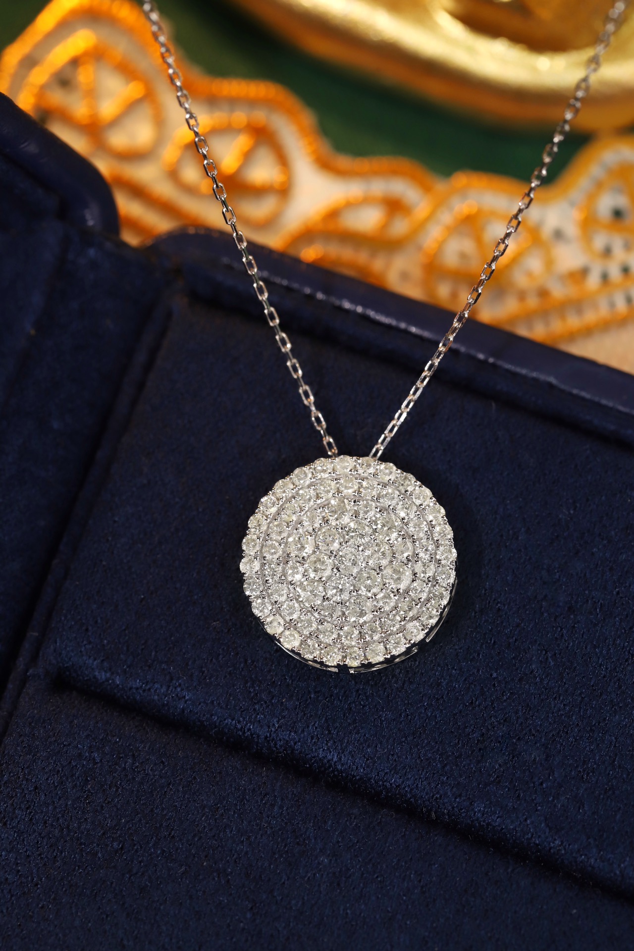 18k Gold Diamond Necklace with Star Design, Natural Diamond 1.0ct