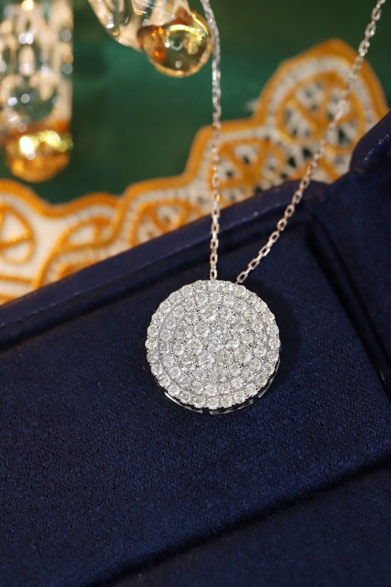 18k Gold Diamond Necklace with Star Design, Natural Diamond 1.0ct