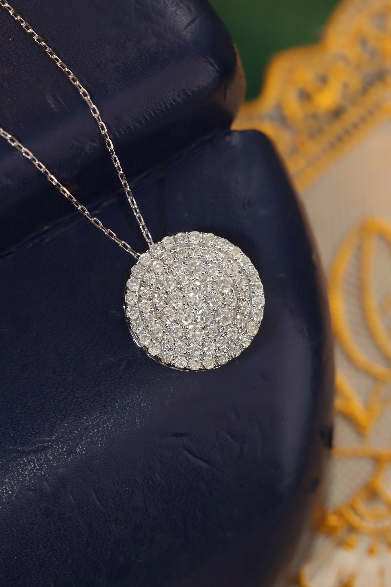 18k Gold Diamond Necklace with Star Design, Natural Diamond 1.0ct