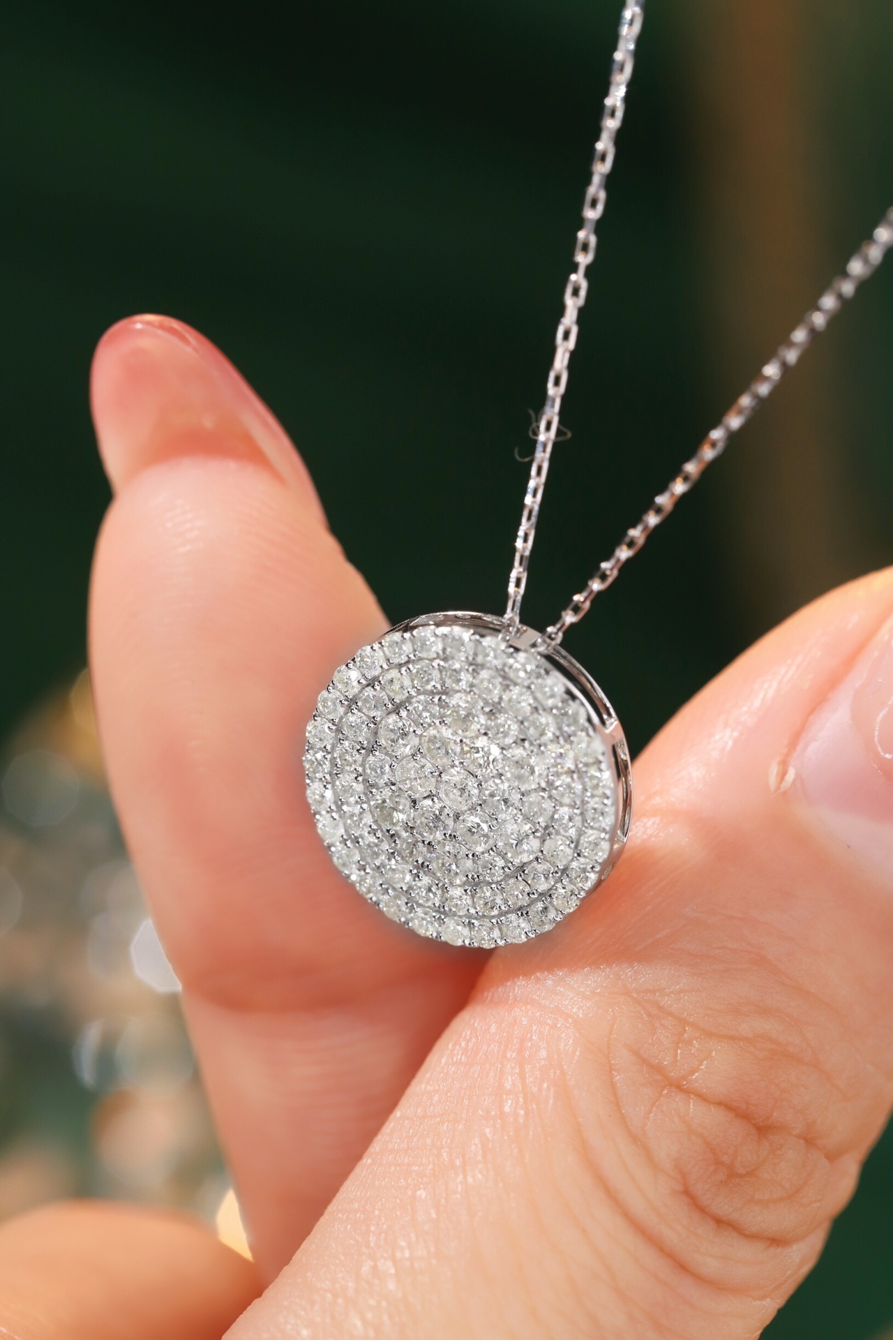 18k Gold Diamond Necklace with Star Design, Natural Diamond 1.0ct