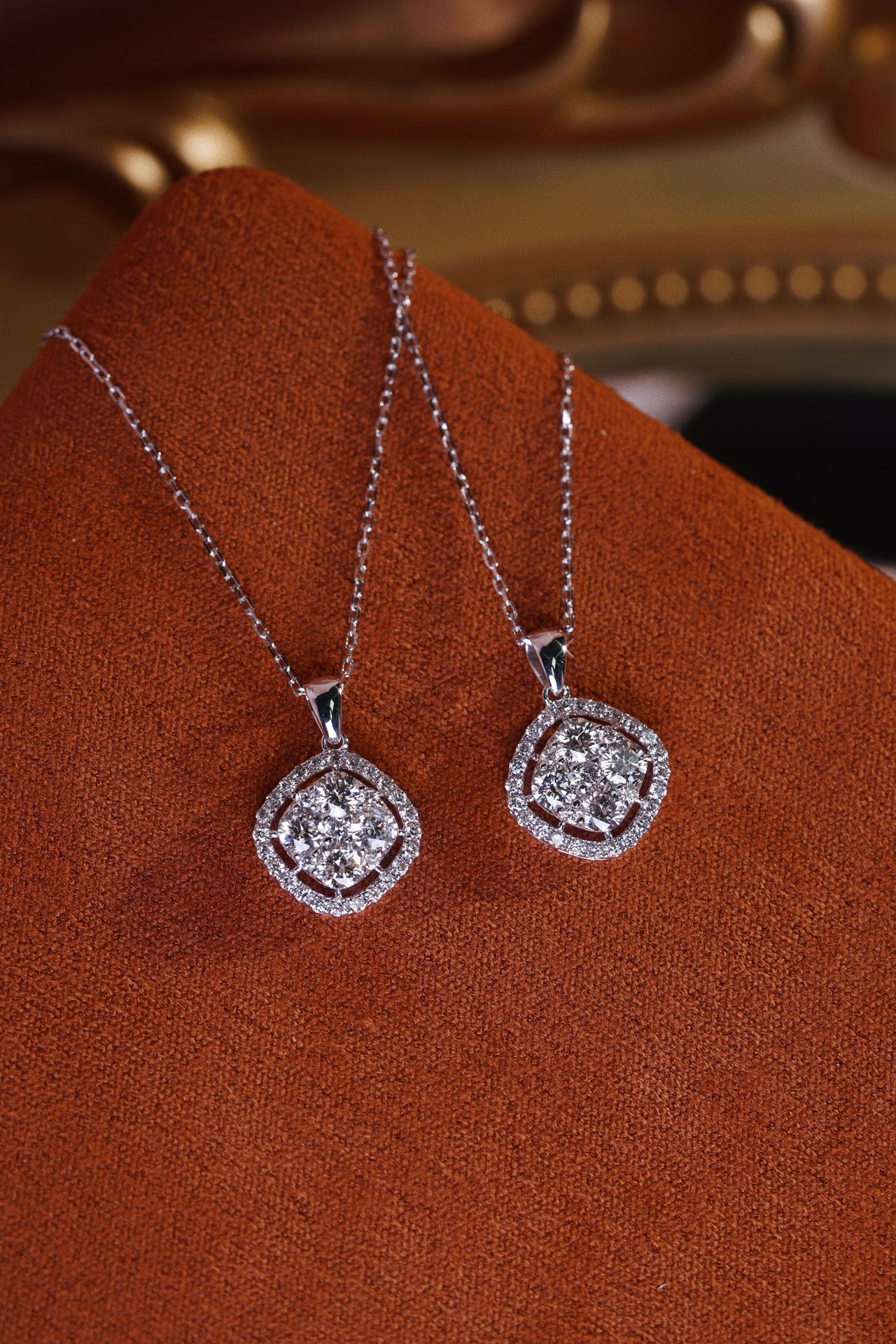 18k Gold Diamond Necklace with Star Design, Natural Diamond 0.80ct