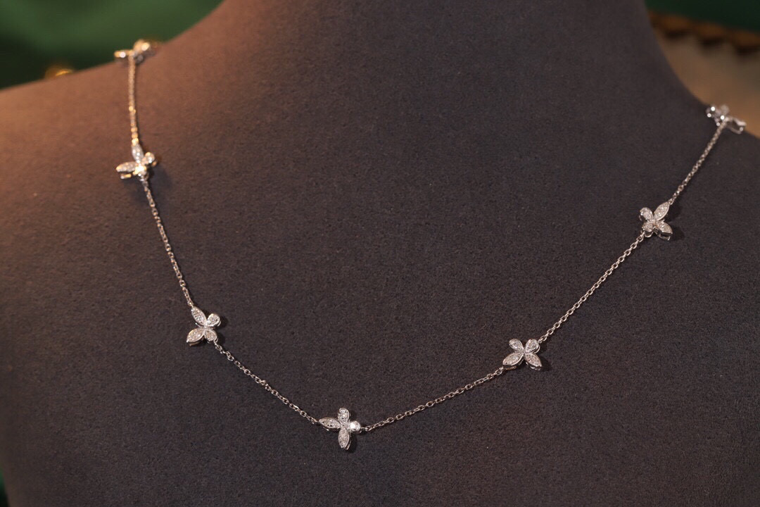 18k Gold Diamond Necklace with Marquise Cut, Natural Diamond 0.40ct